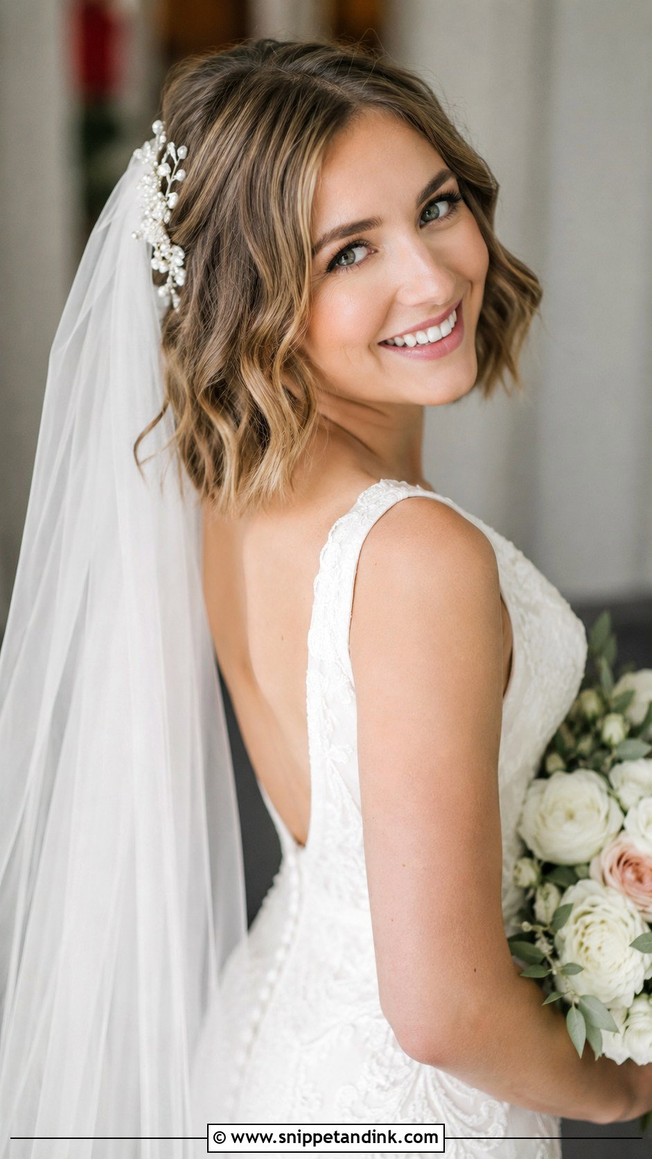 Bob Haircut Wedding Hairstyle - Snippet and Ink - 35 Wedding Hairstyles