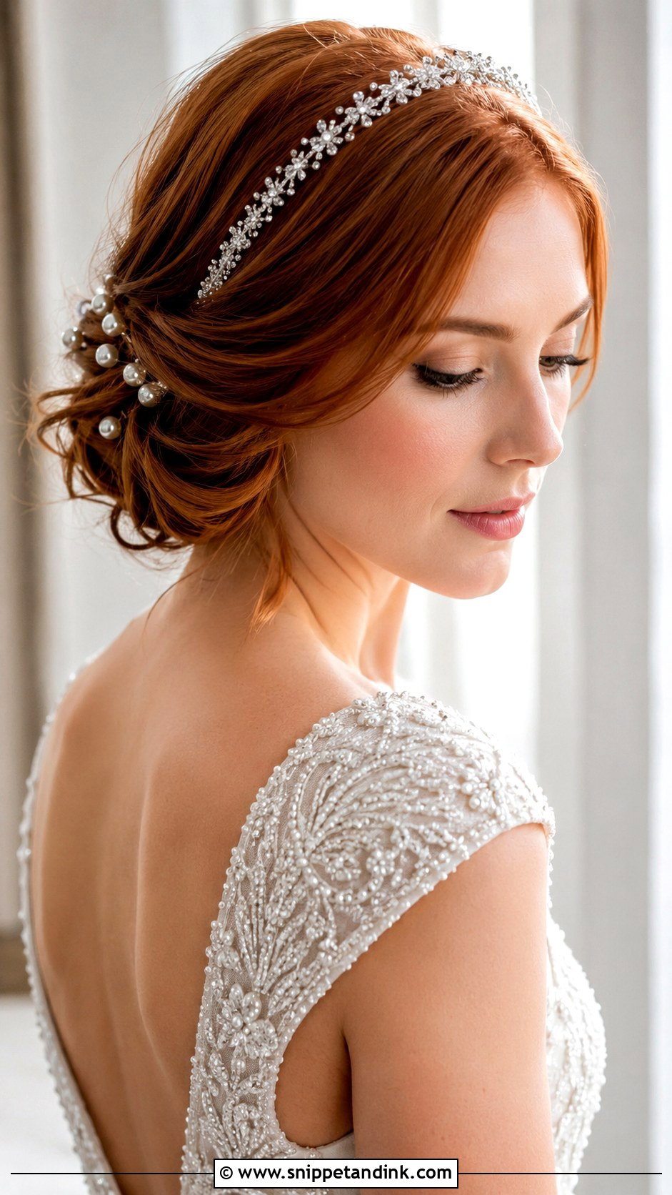 Bob Updo With Hair Accessories for Short Hair - Snippet and Ink - 20 Short Updo Wedding Hairstyles