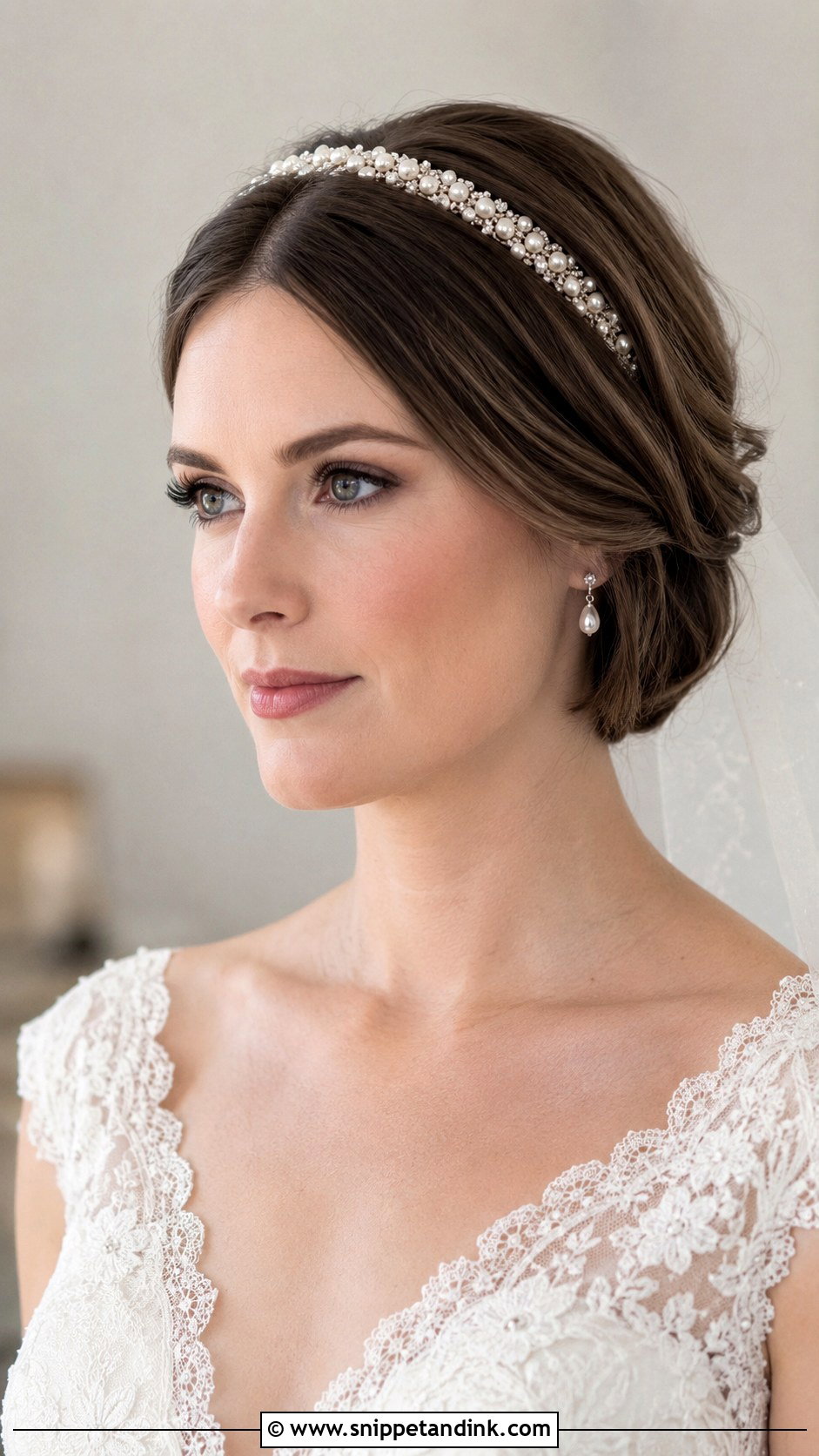 Bob Updo With Headband - Snippet and Ink - 25 Wedding Updos for Short Hair