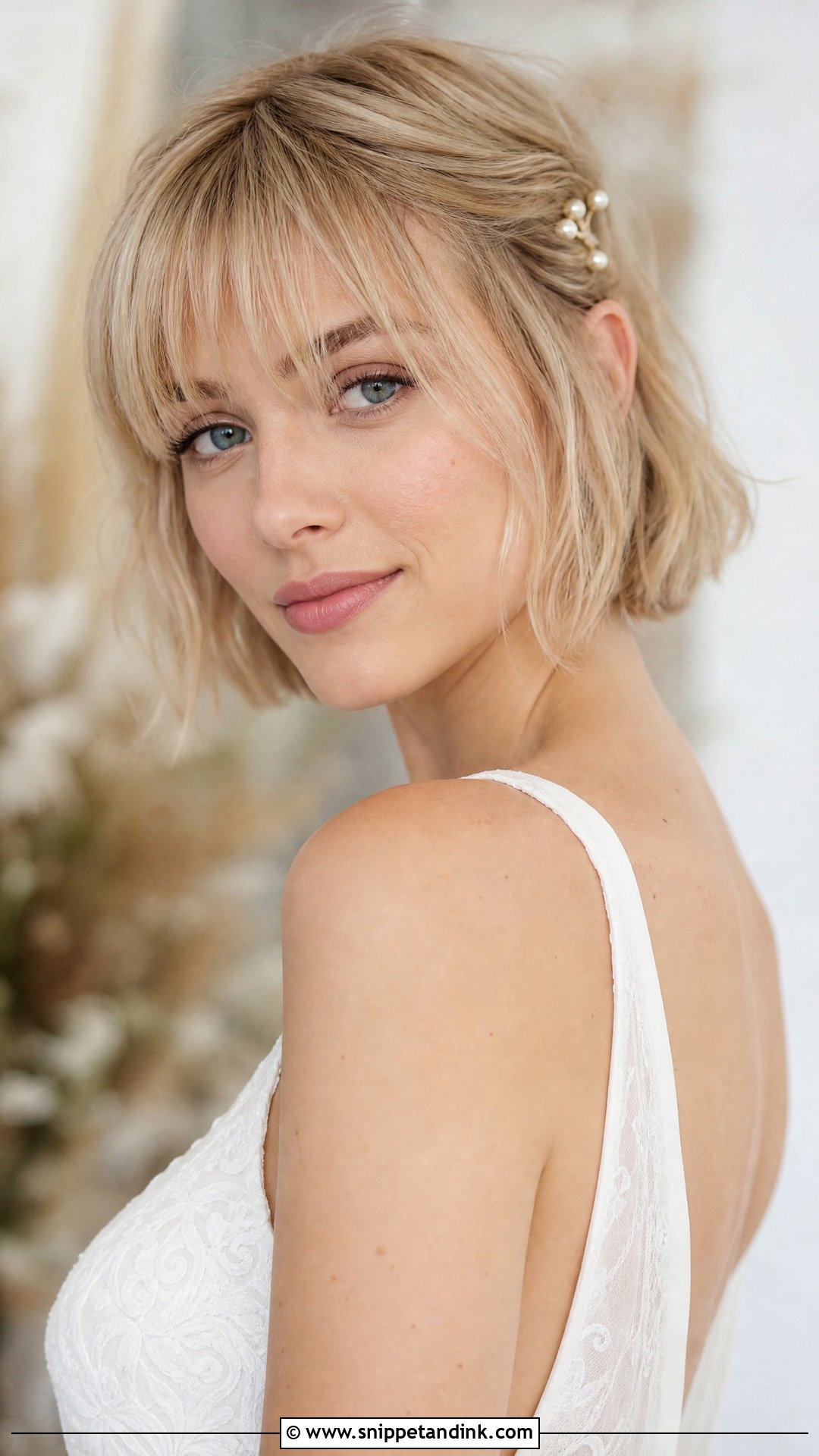 Bob Wedding Hair With Bangs - Snippet and Ink - 20 Wedding Hairstyle Bangs