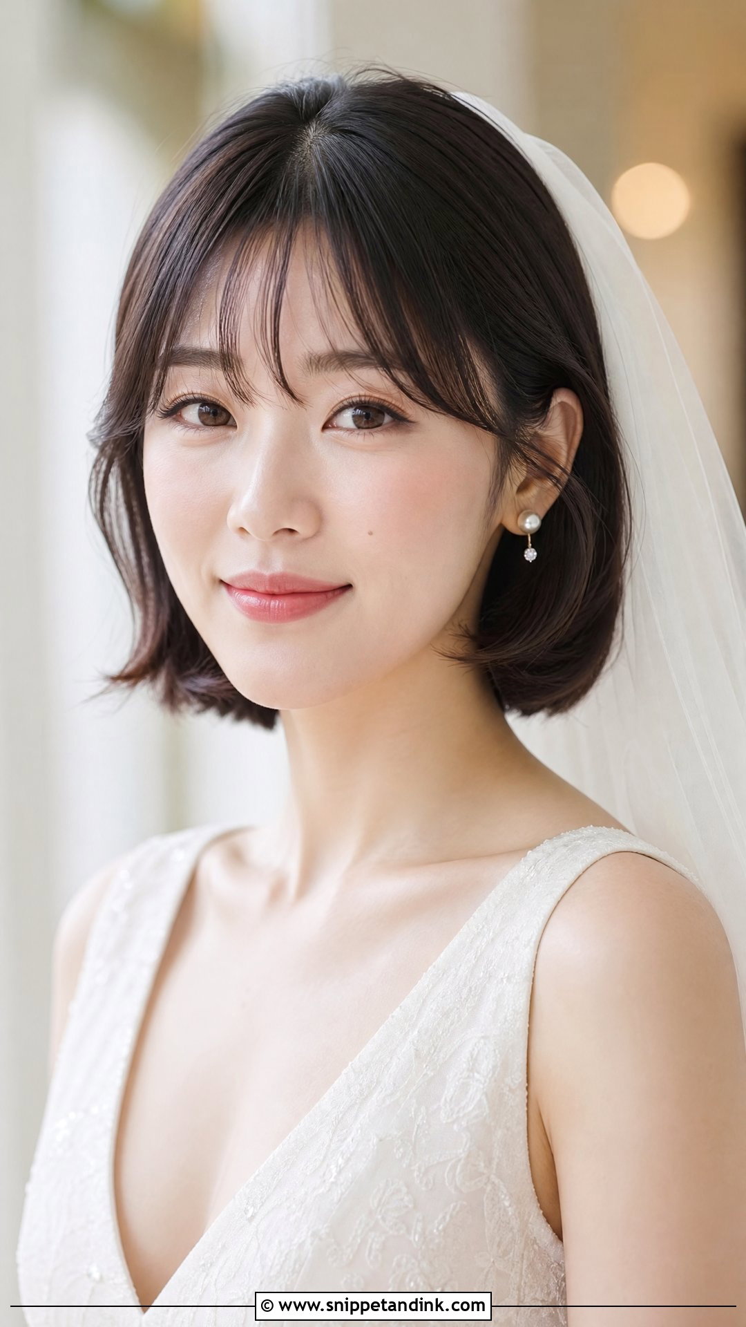 Bob Wedding Hair With Bangs - Snippet and Ink - 15 Bob Hair for Wedding Ideas