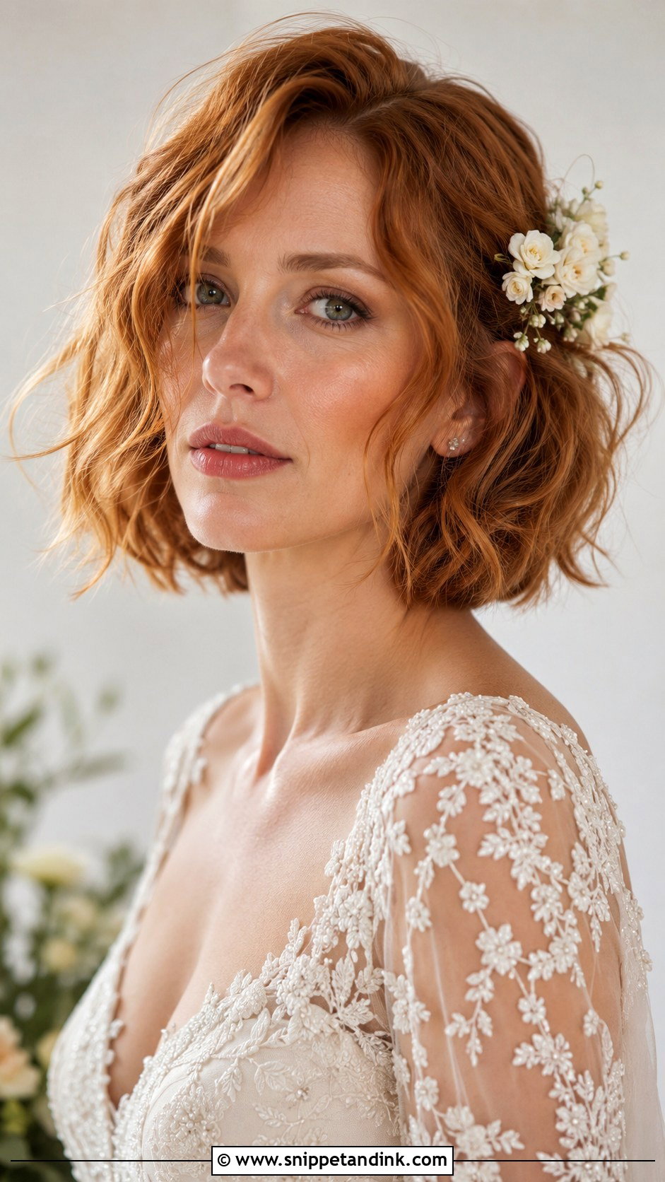 Bob Wedding Hair With Flowers - Snippet and Ink - 15 Wedding Hair for Bob Haircut Ideas