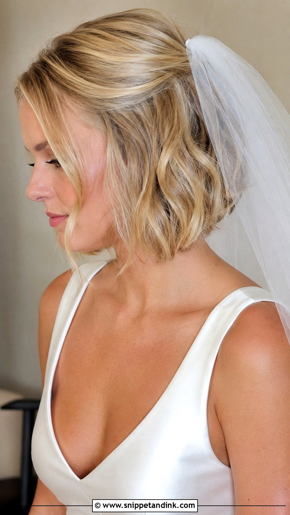 Bob Wedding Hair With Veil - Snippet and Ink - 20 Bob Hair Wedding Styles