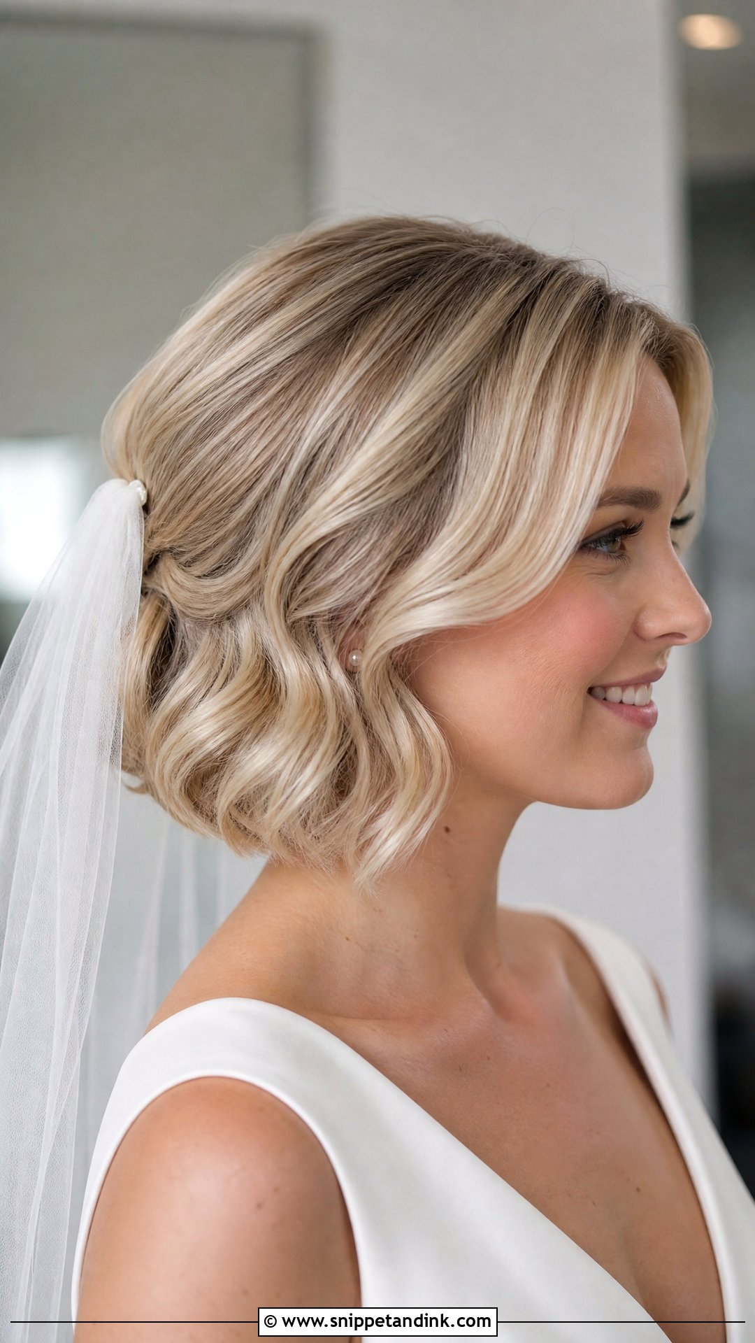 Bob Wedding Hair With Veil - Snippet and Ink - 15 Bob Hair for Wedding Ideas