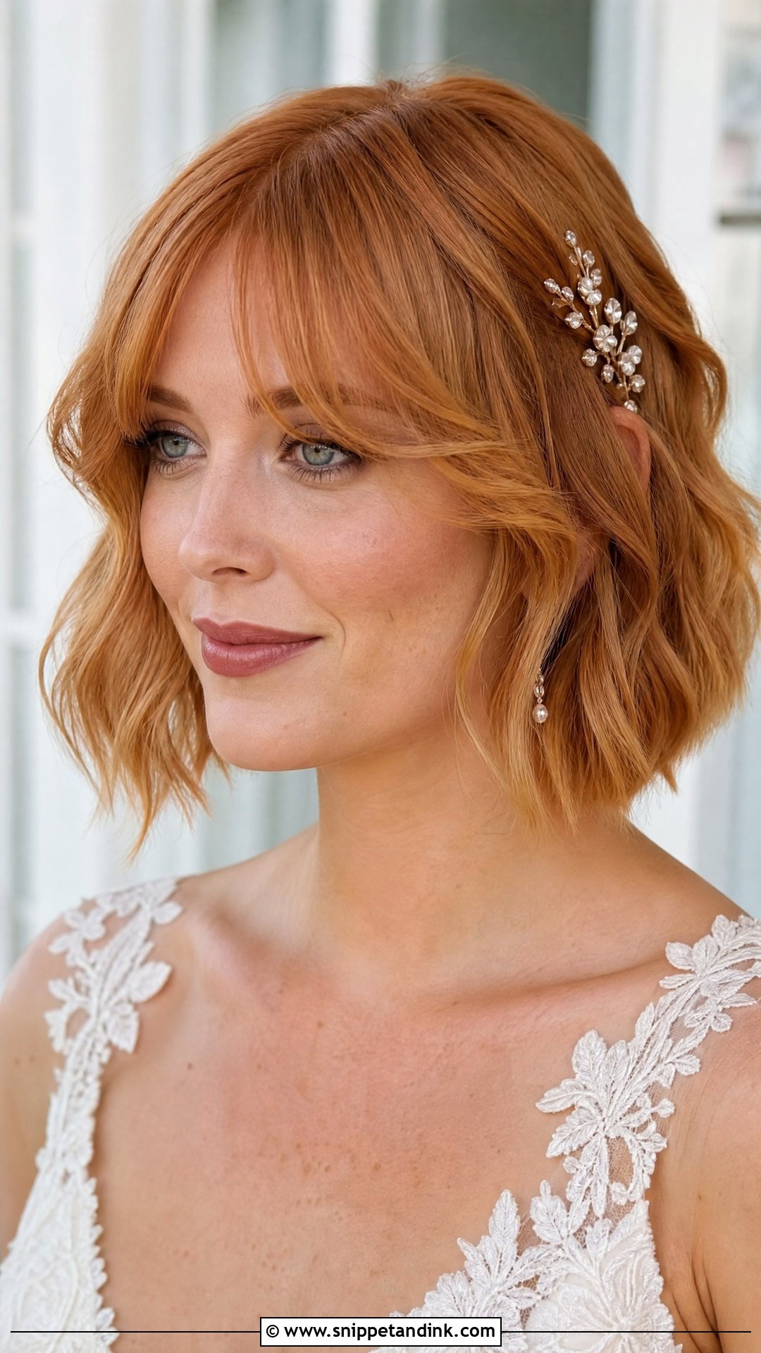 Bob Wedding Hairstyle With Bangs - Snippet and Ink - 15 Bob Haircut Wedding Hairstyles