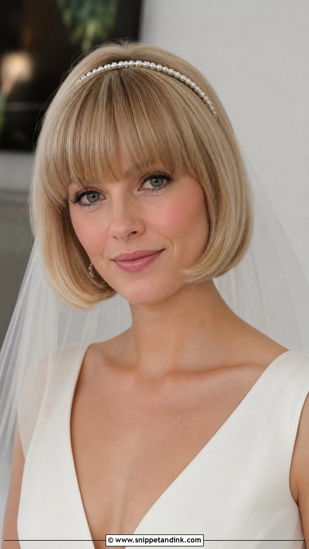 Bob Wedding Hairstyle With Bangs - Snippet and Ink - 15 Bang Wedding Hairstyles