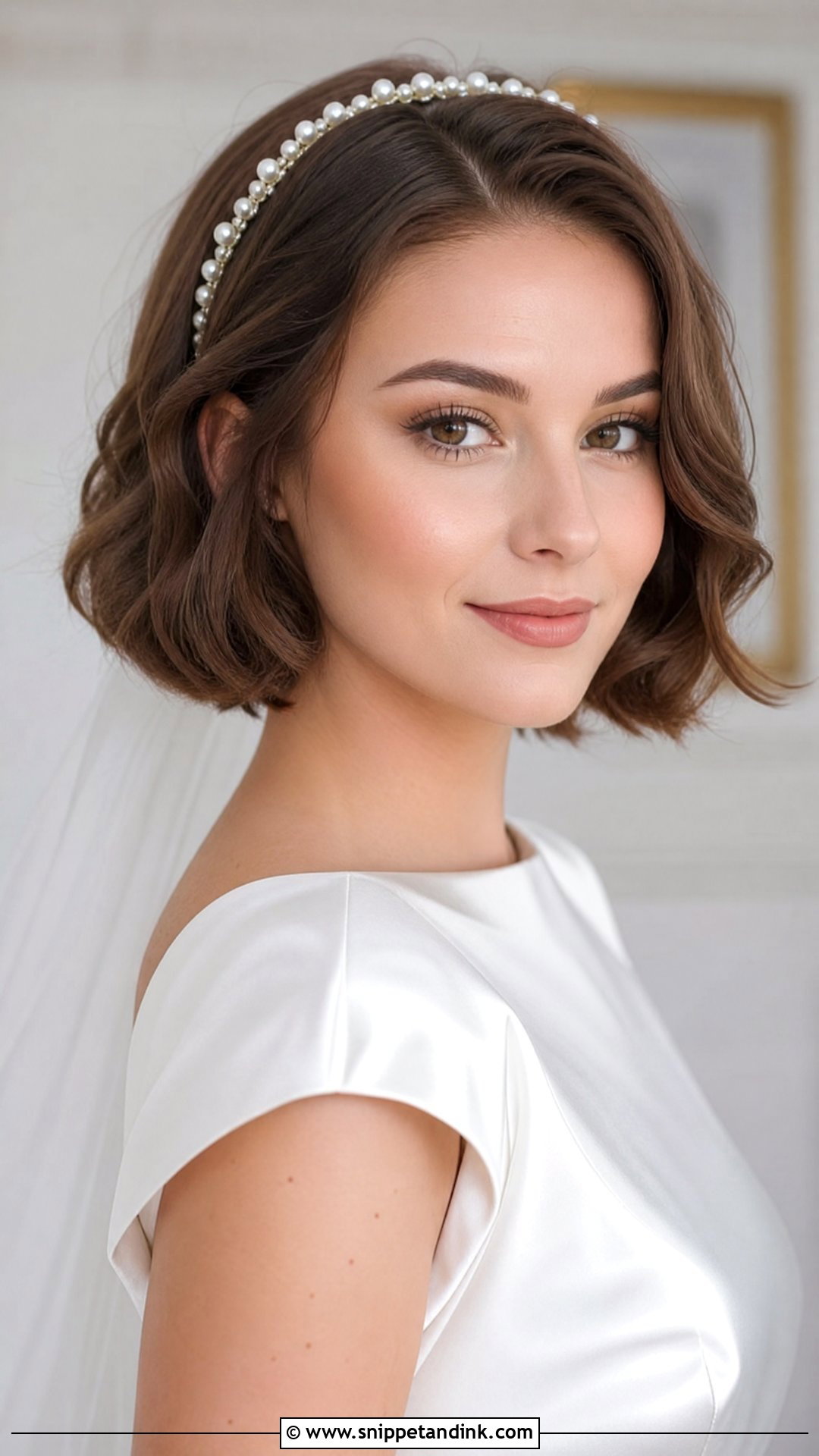Bob Wedding Hairstyle With Headband - Snippet and Ink - 15 Bob Haircut Wedding Hairstyles