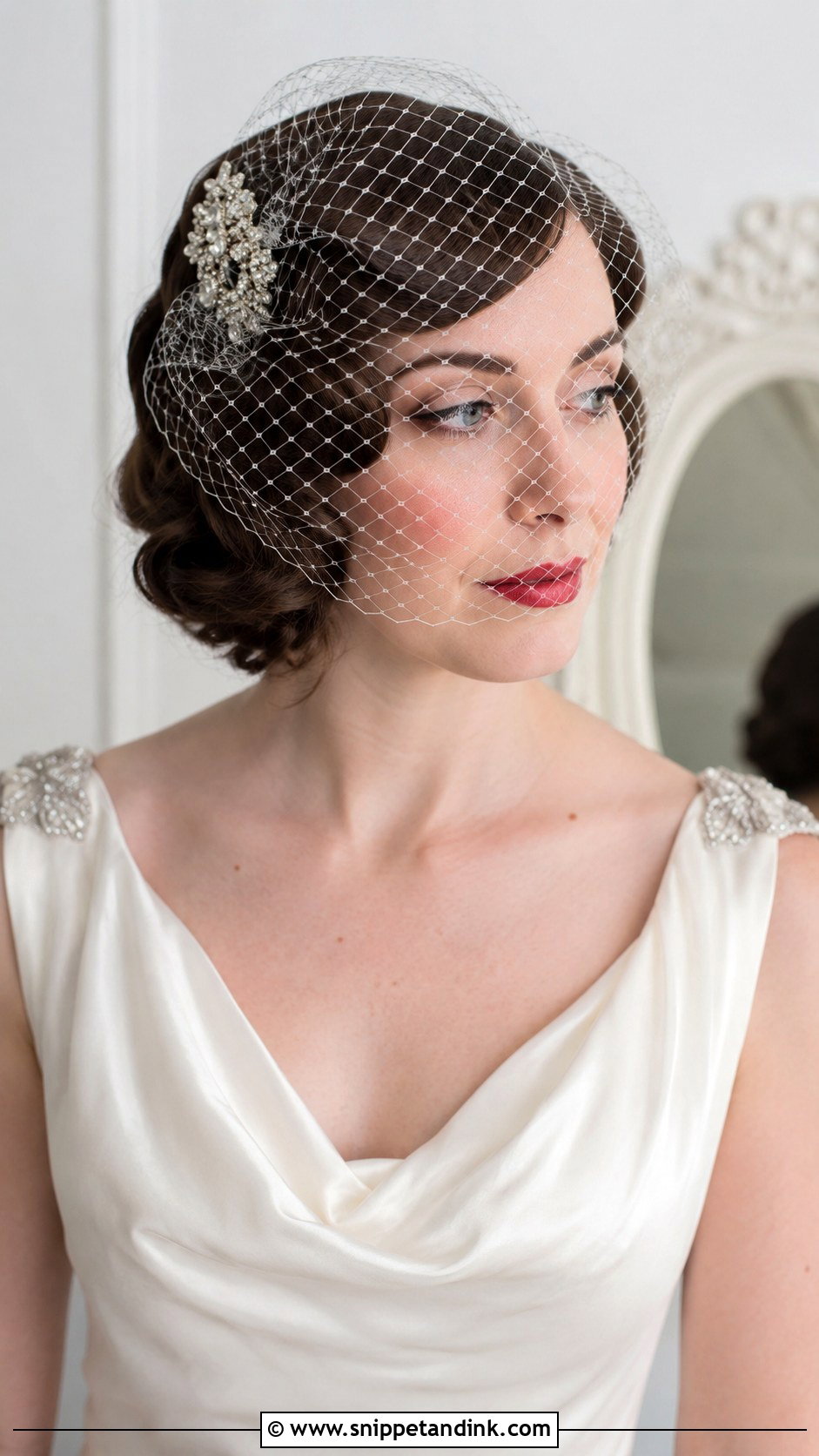 Bob With Birdcage Veil - Snippet and Ink - 20 Short Bob Wedding Hair Ideas