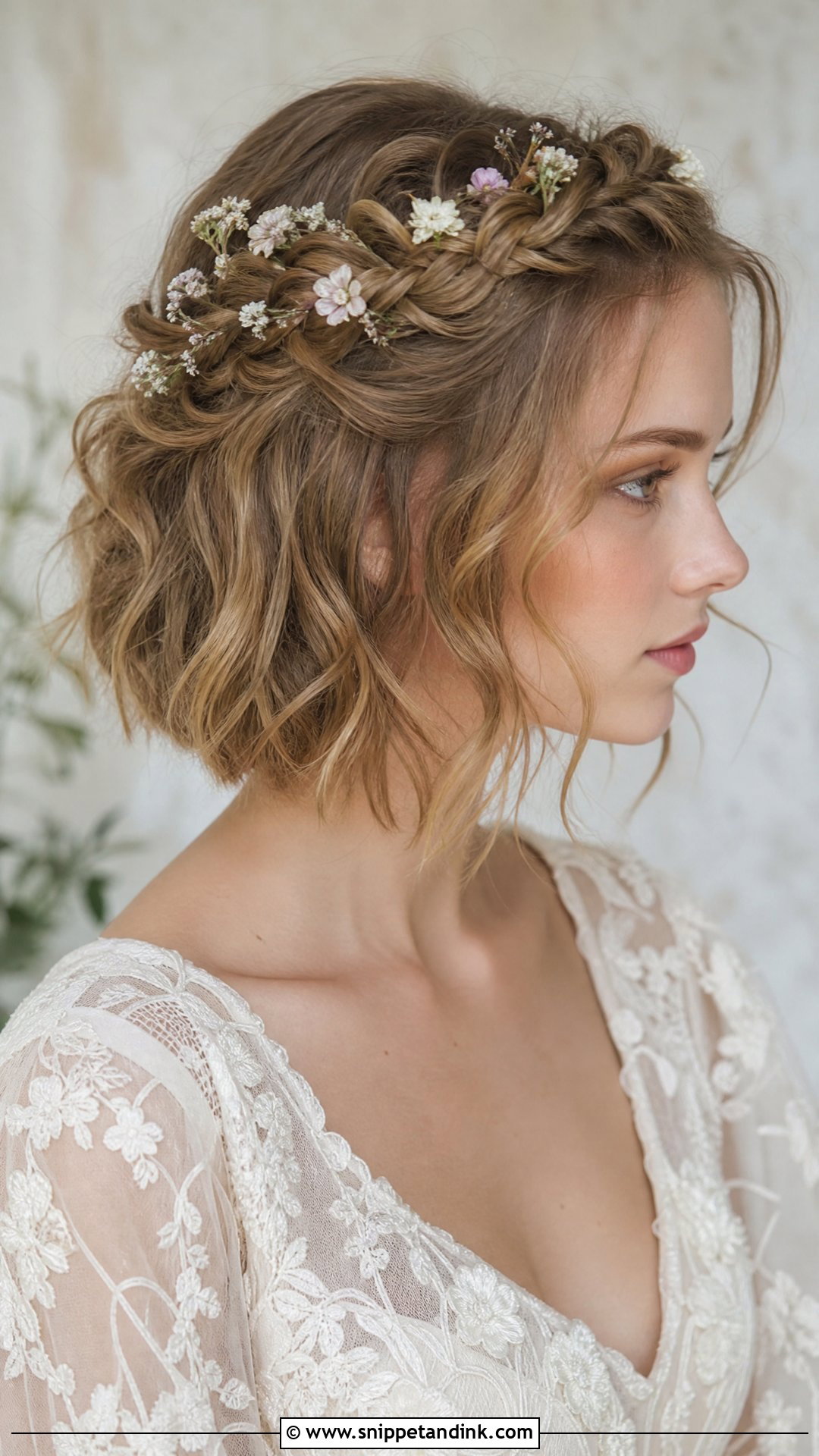 Bob With Braided Crown - Snippet and Ink - 20 Hairstyle for Short Hair for Wedding Ideas