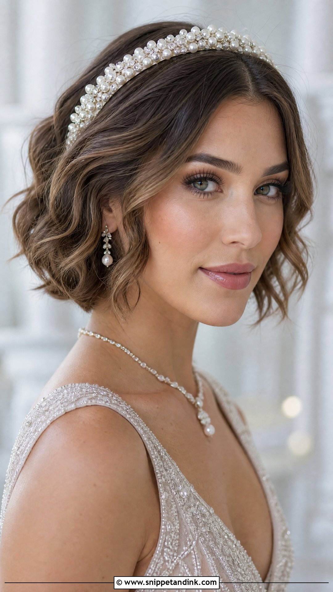 Bob With Embellished Headband - Snippet and Ink - 20 Hairstyle for Short Hair for Wedding Ideas