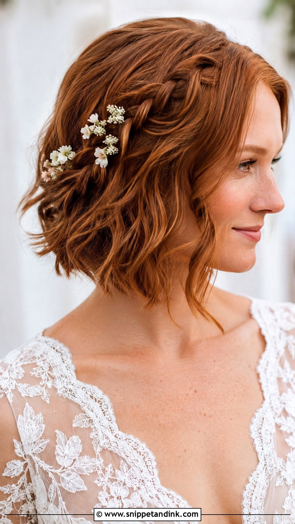 Bob With Side Braid Detail - Snippet and Ink - 30 Bob Wedding Hairstyles