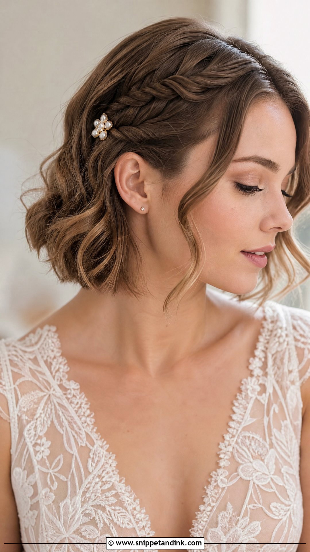 Bob With Side Braid Detail - Snippet and Ink - 20 Bob Hairstyle Wedding Ideas