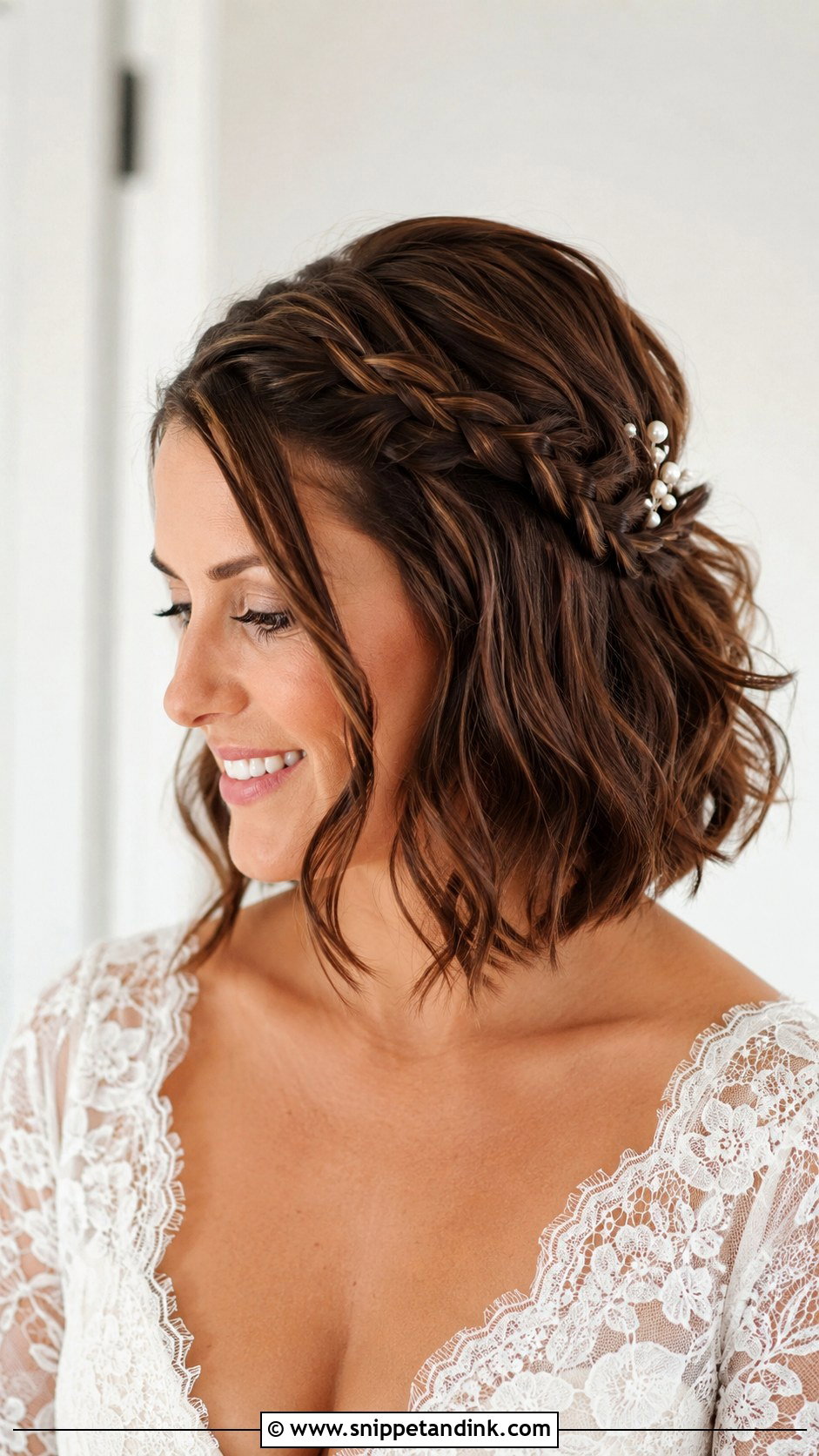 Bob With Soft Side Braid - Snippet and Ink - 25 Short Hair Style for Wedding Ideas