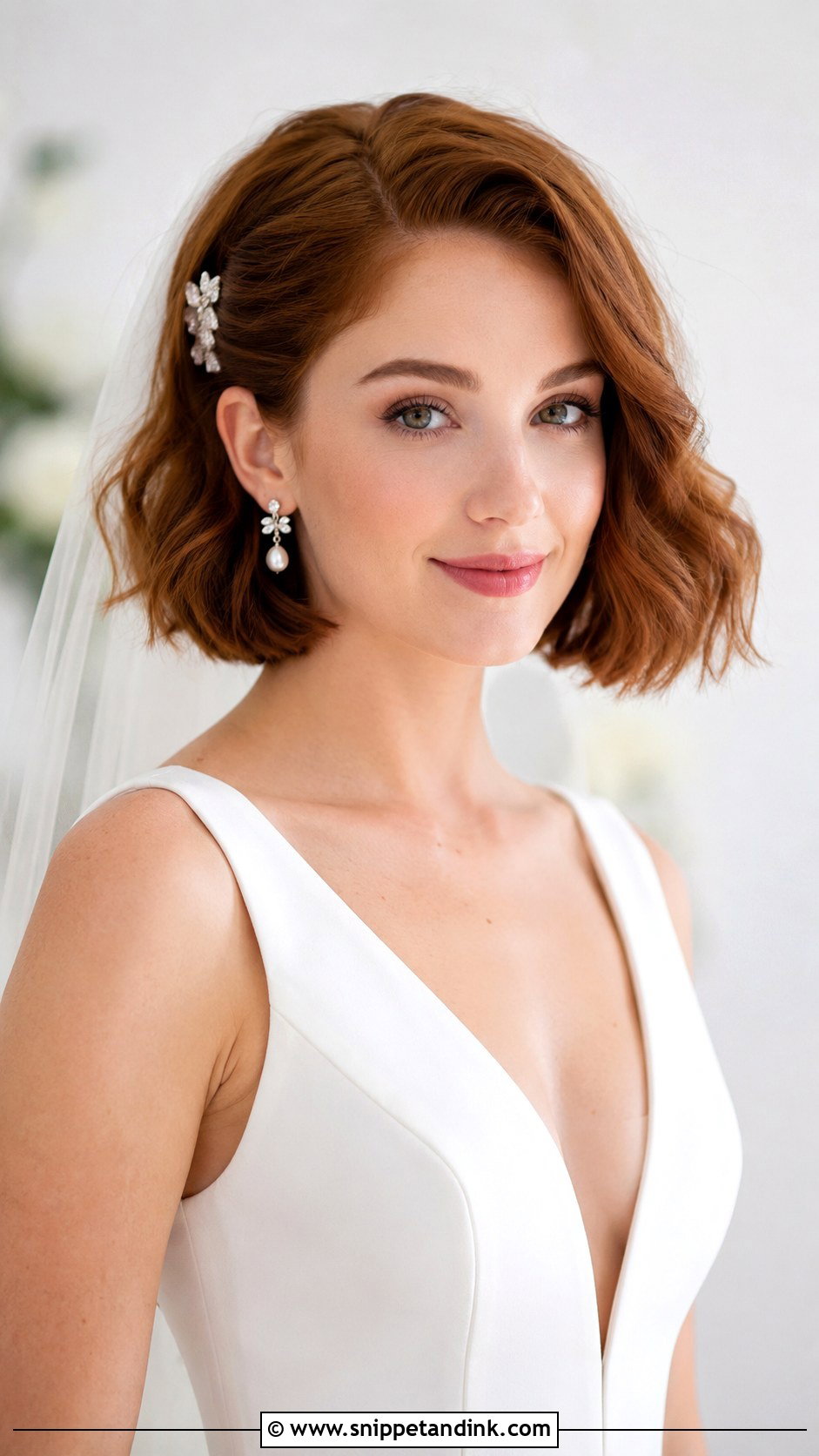 Bob With Soft Waves - Snippet and Ink - 30 Wedding Hair Ideas