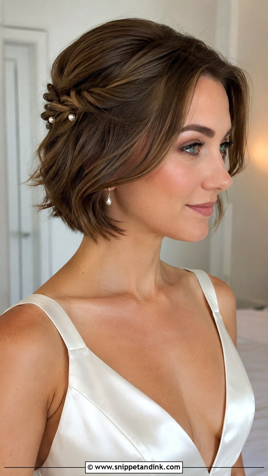 Bob With Twisted Sides - Snippet and Ink - 25 Bride Short Hairstyles