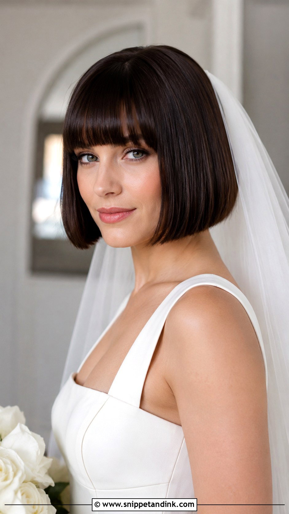 Bob with Blunt Bangs for Wedding - Snippet and Ink - 20 Bob Hairstyles for Wedding