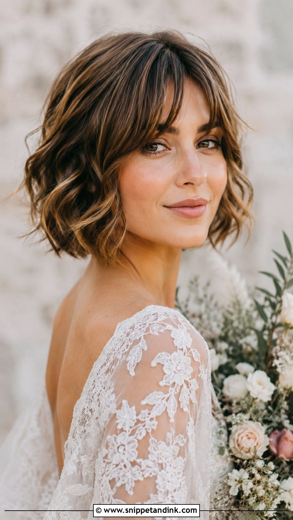 Bob with Curtain Bangs for Wedding - Snippet and Ink - 20 Bob Hairstyles for Wedding