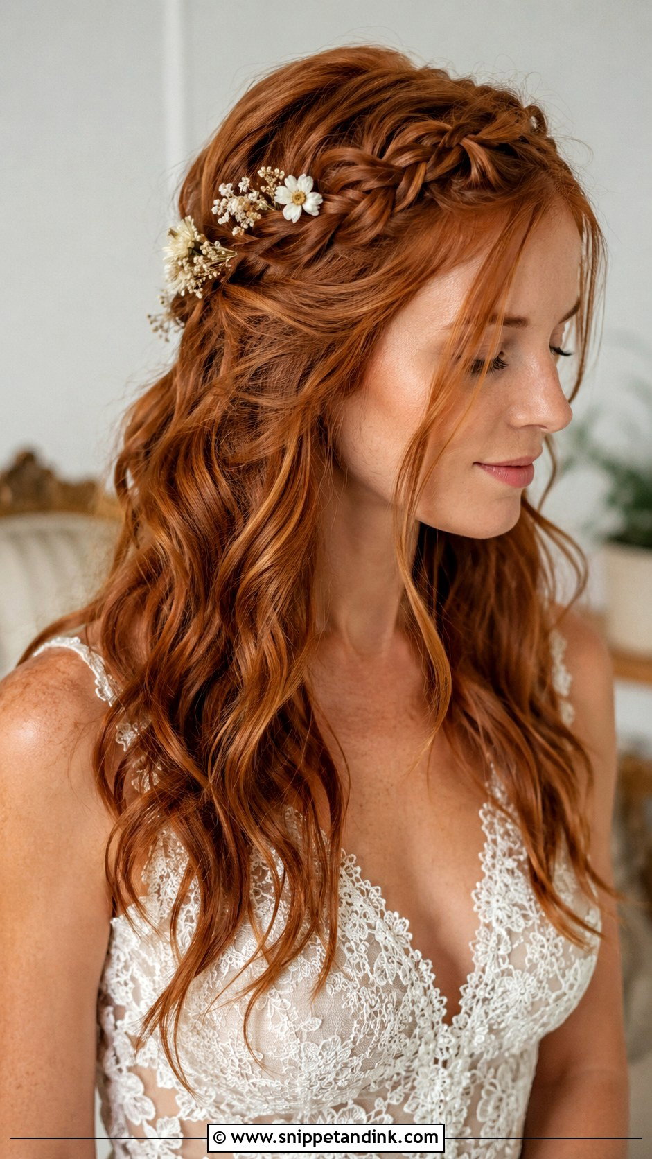 Bohemian Braid With Loose Waves - Snippet and Ink - 20 Easy Hair for Wedding Guest Ideas