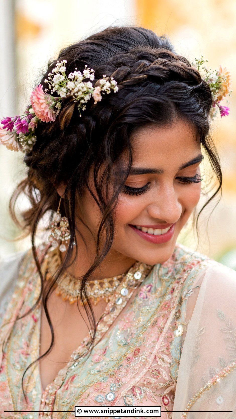 Bohemian Braided Crown - Snippet and Ink - 35 Mehndi Hairstyles