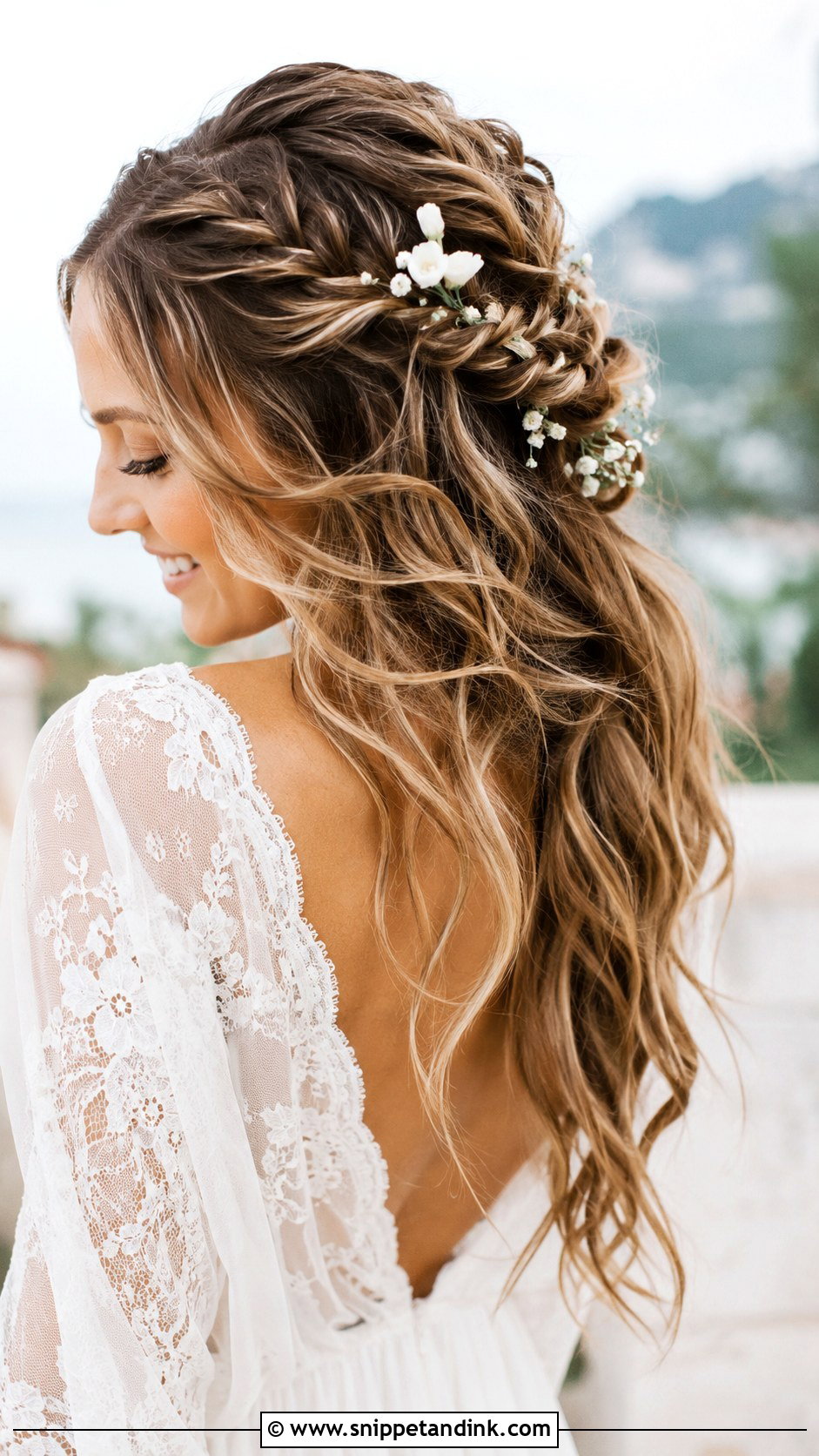 Bohemian Braided Half Up - Snippet and Ink - 20 Bride with Open Hair Ideas