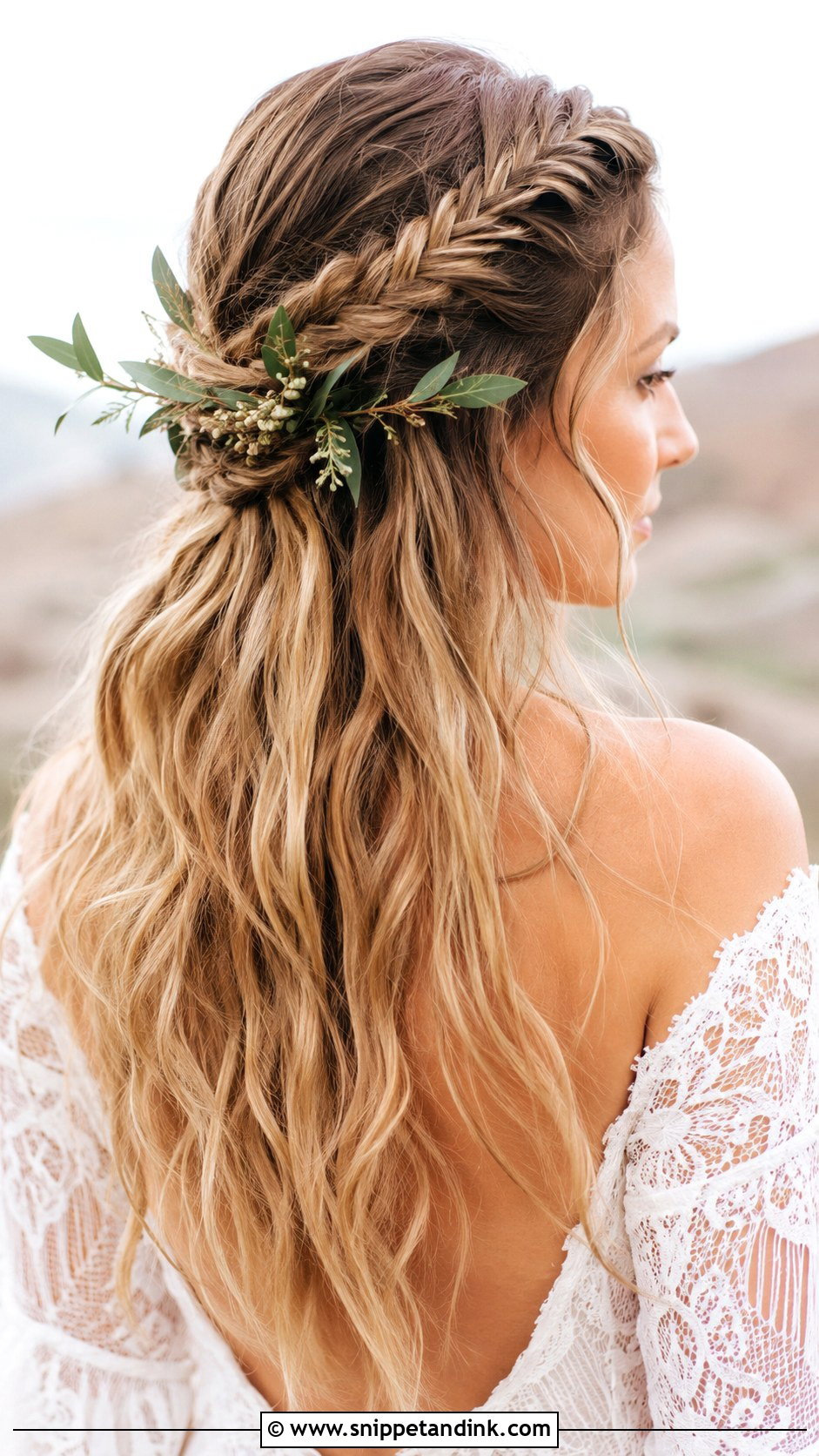 Bohemian Braided Half Up Bridal Hair - Snippet and Ink - 20 Bride Wedding Hair Down Ideas