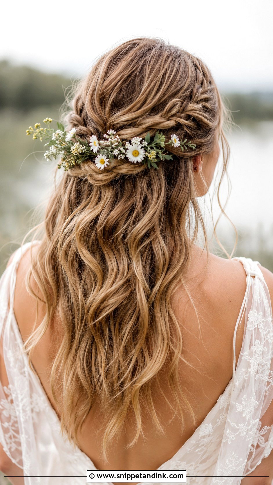 Bohemian Braided Half Updo - Snippet and Ink - 30 Wedding Hairstyles for Medium Hair