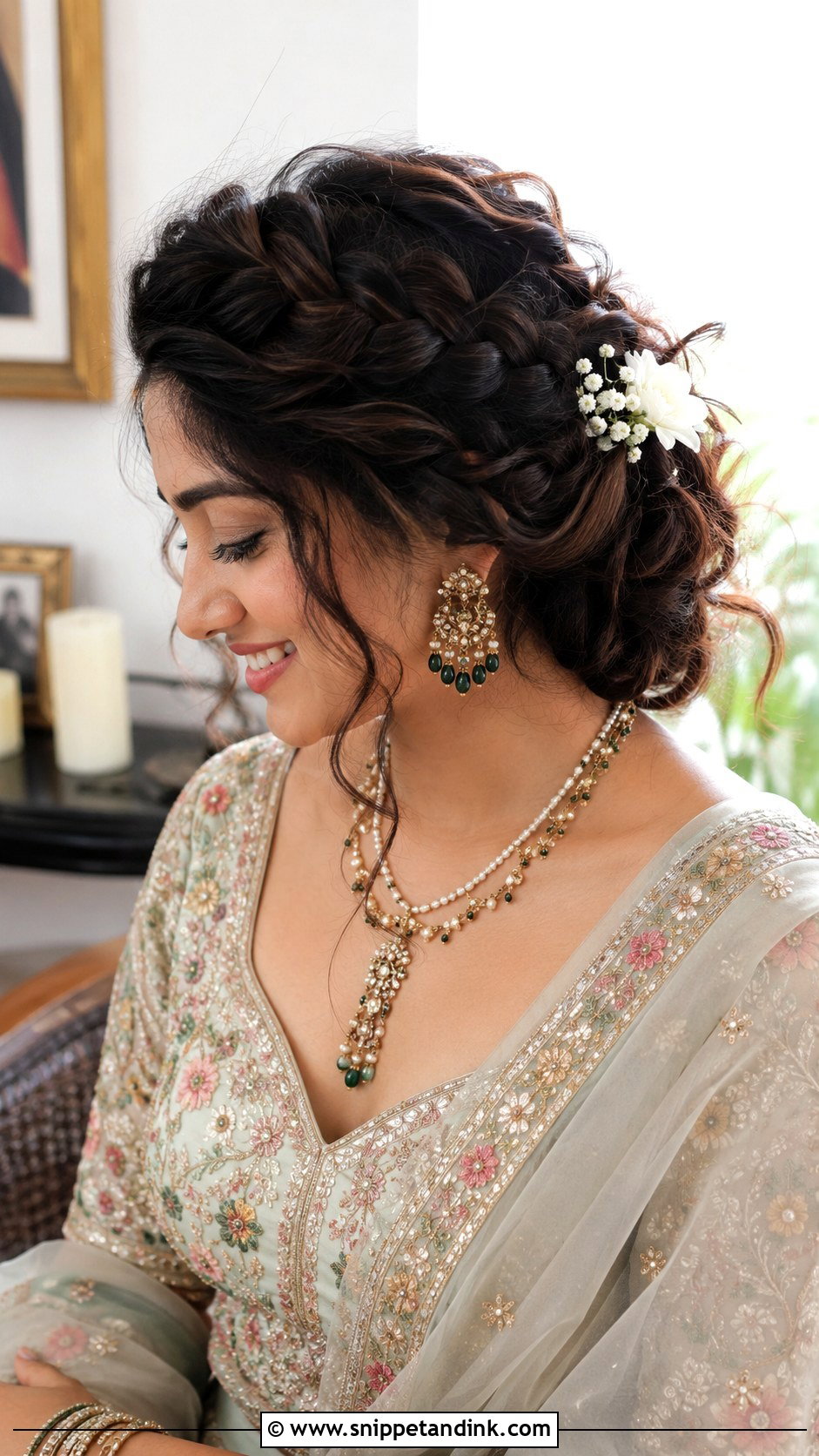 Bohemian Braided Updo - Snippet and Ink - 20 Sangeet Hair Styles