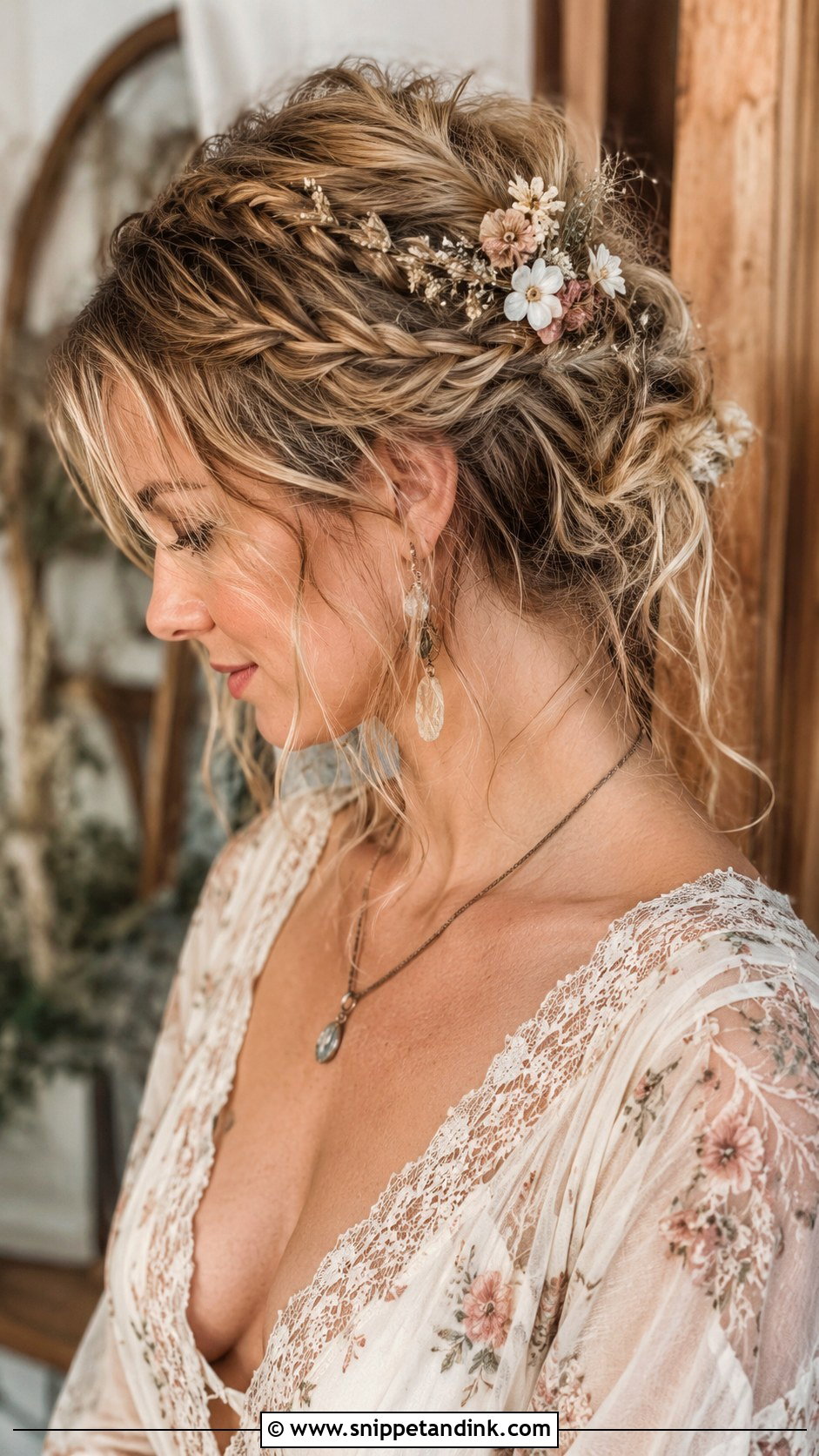 Bohemian Braided Updo - Snippet and Ink - 20 Wedding Guest Hair Up Do Ideas
