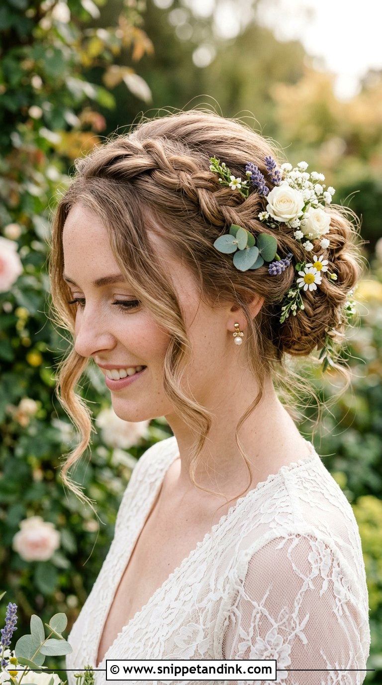 Bohemian Braided Updo Bridal Hairstyle - Snippet and Ink - 20 Bridal Hairstyles Front View