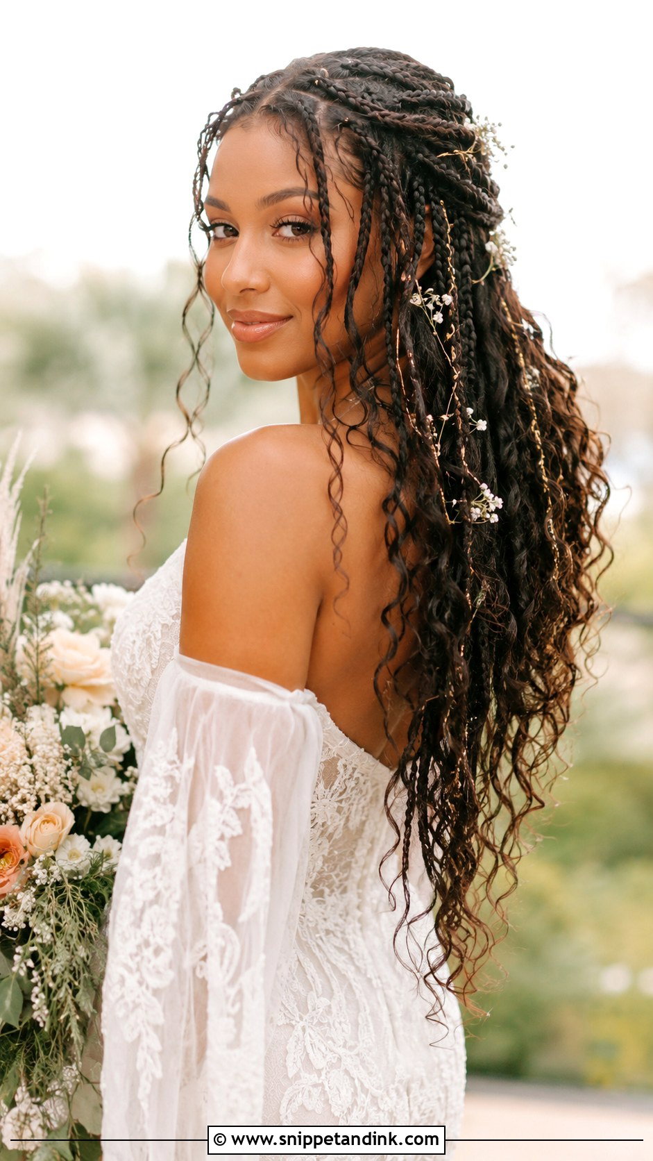 Bohemian Braids With Curls - Snippet and Ink - 30 Wedding Hairstyles Black Women