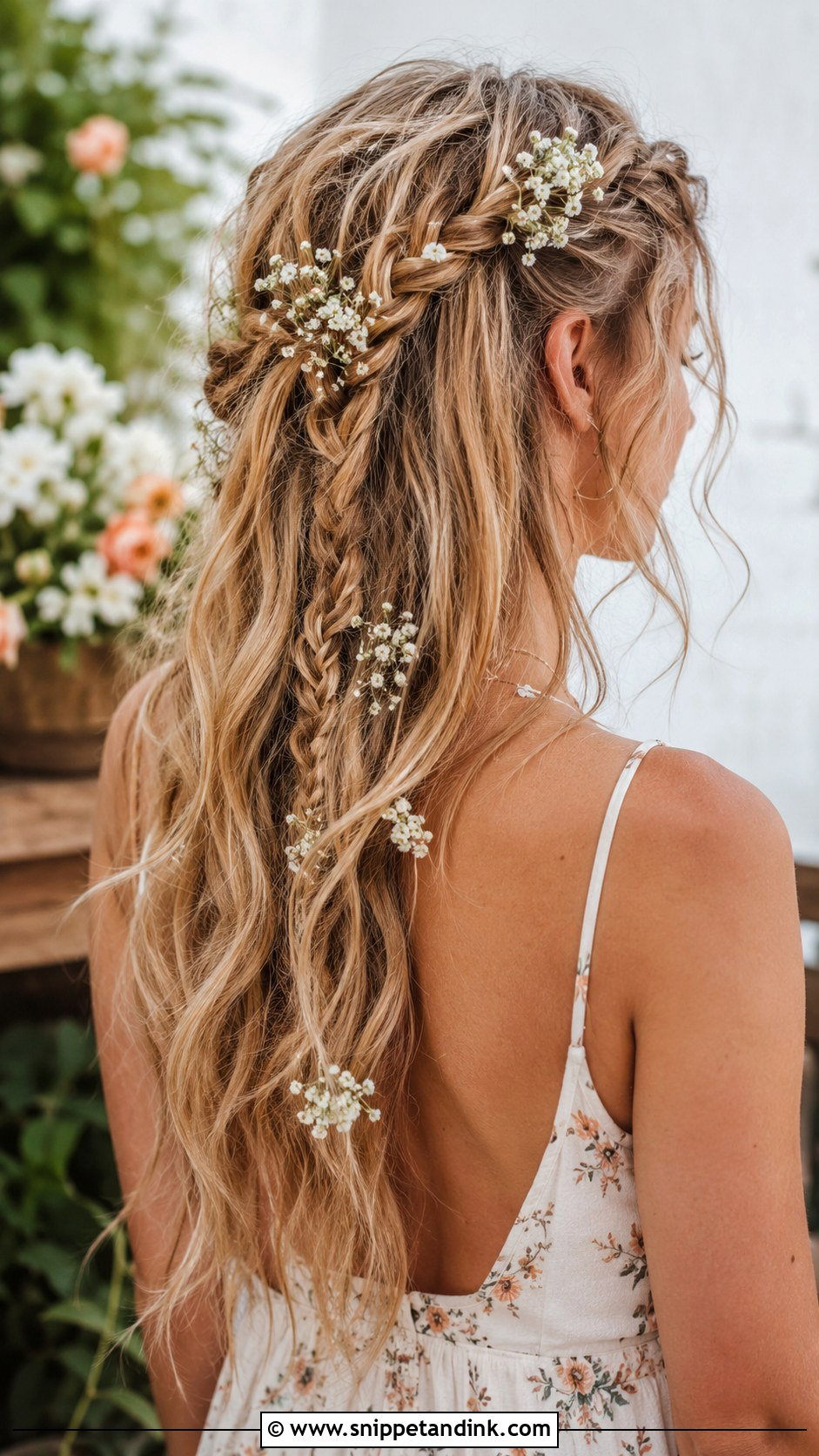Bohemian Braids With Flowers - Snippet and Ink - 25 Wedding Guest Hair Ideas