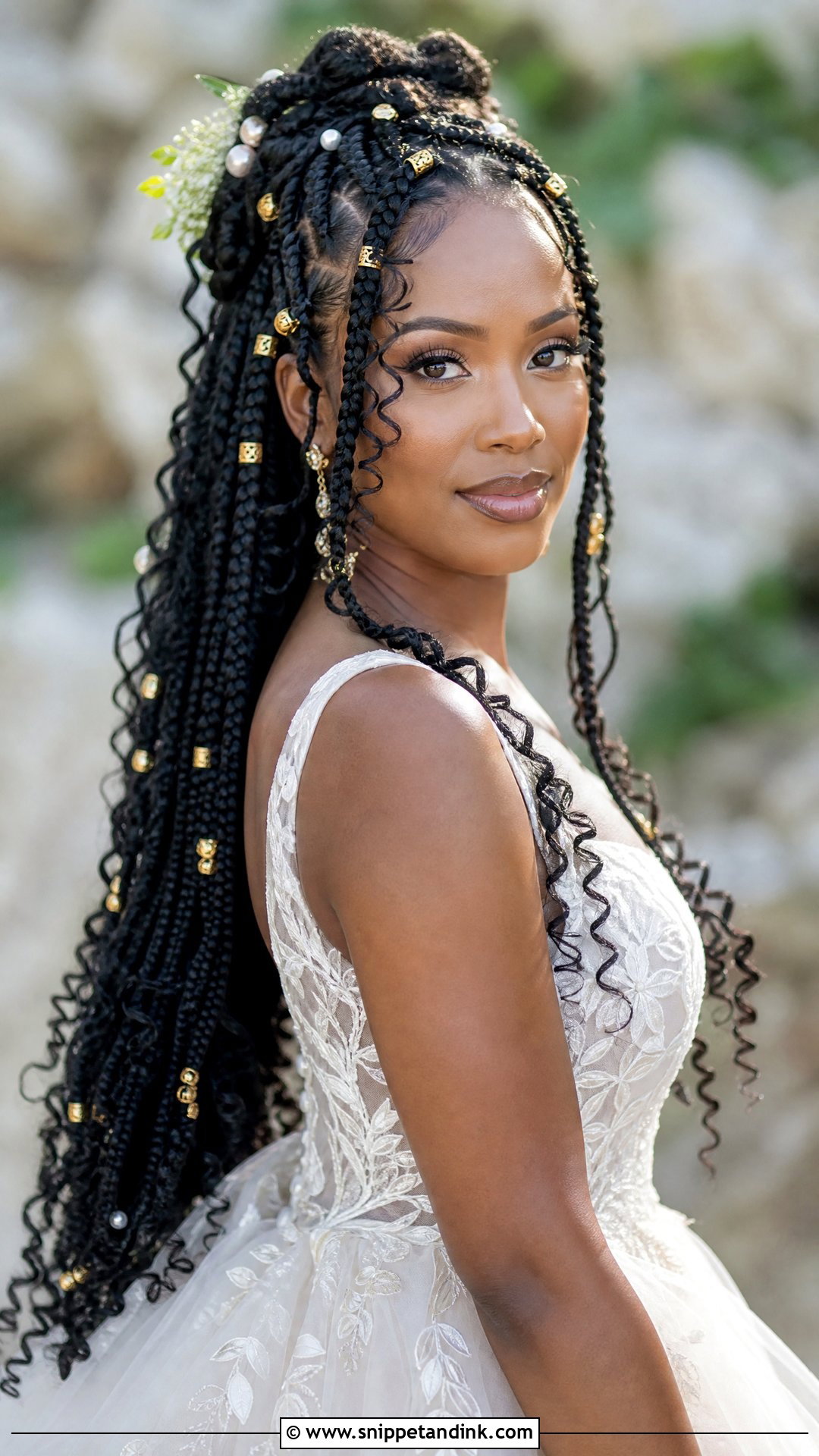 Bohemian Bride Box Braids - Snippet and Ink - 15 Bohemian Bride Hair Ideas