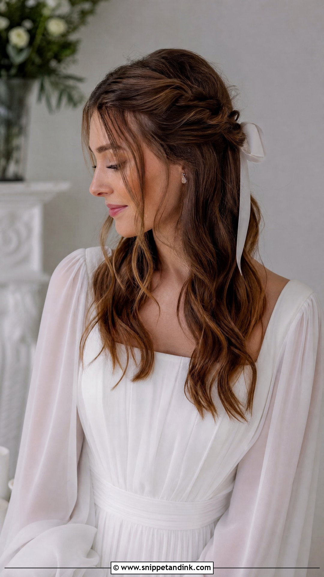 Bohemian Bride Half Up Hair - Snippet and Ink - 15 Bohemian Bride Hair Ideas