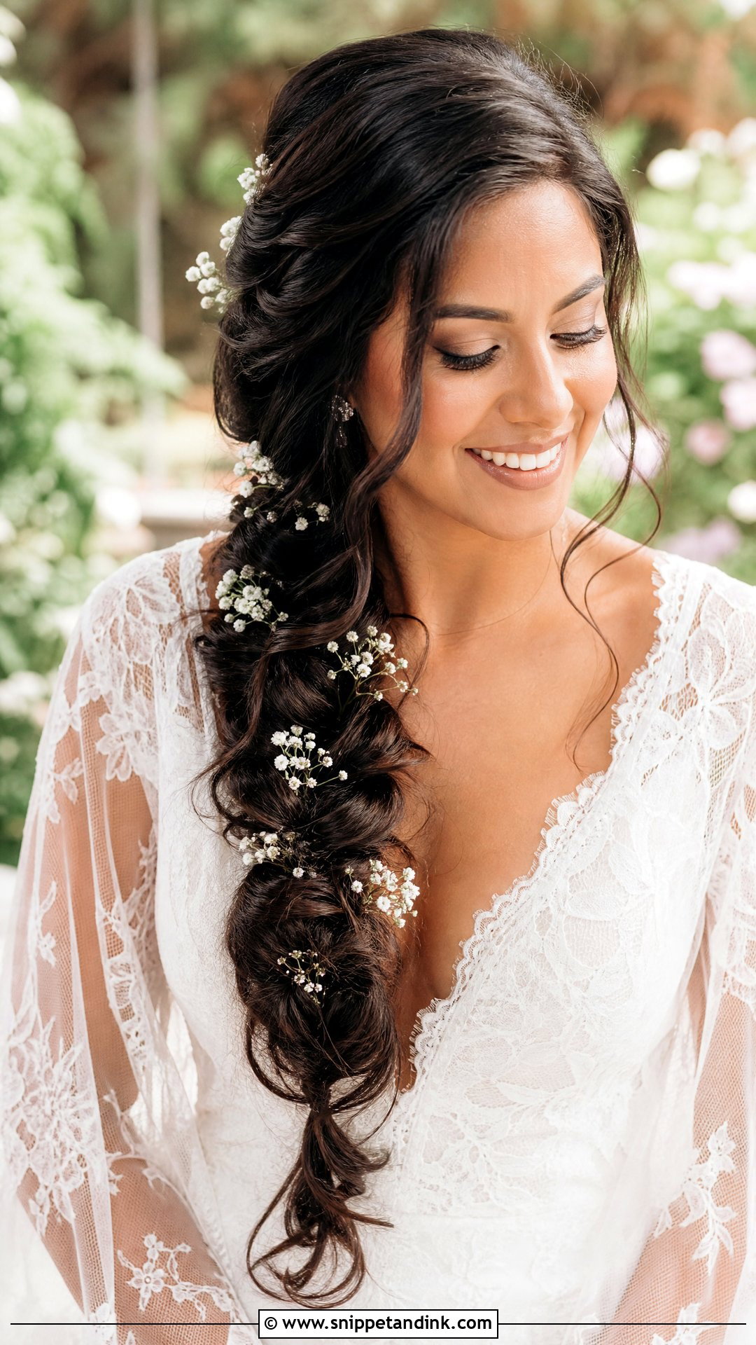 Bohemian Bride Side Braid - Snippet and Ink - 15 Bohemian Bride Hair Ideas