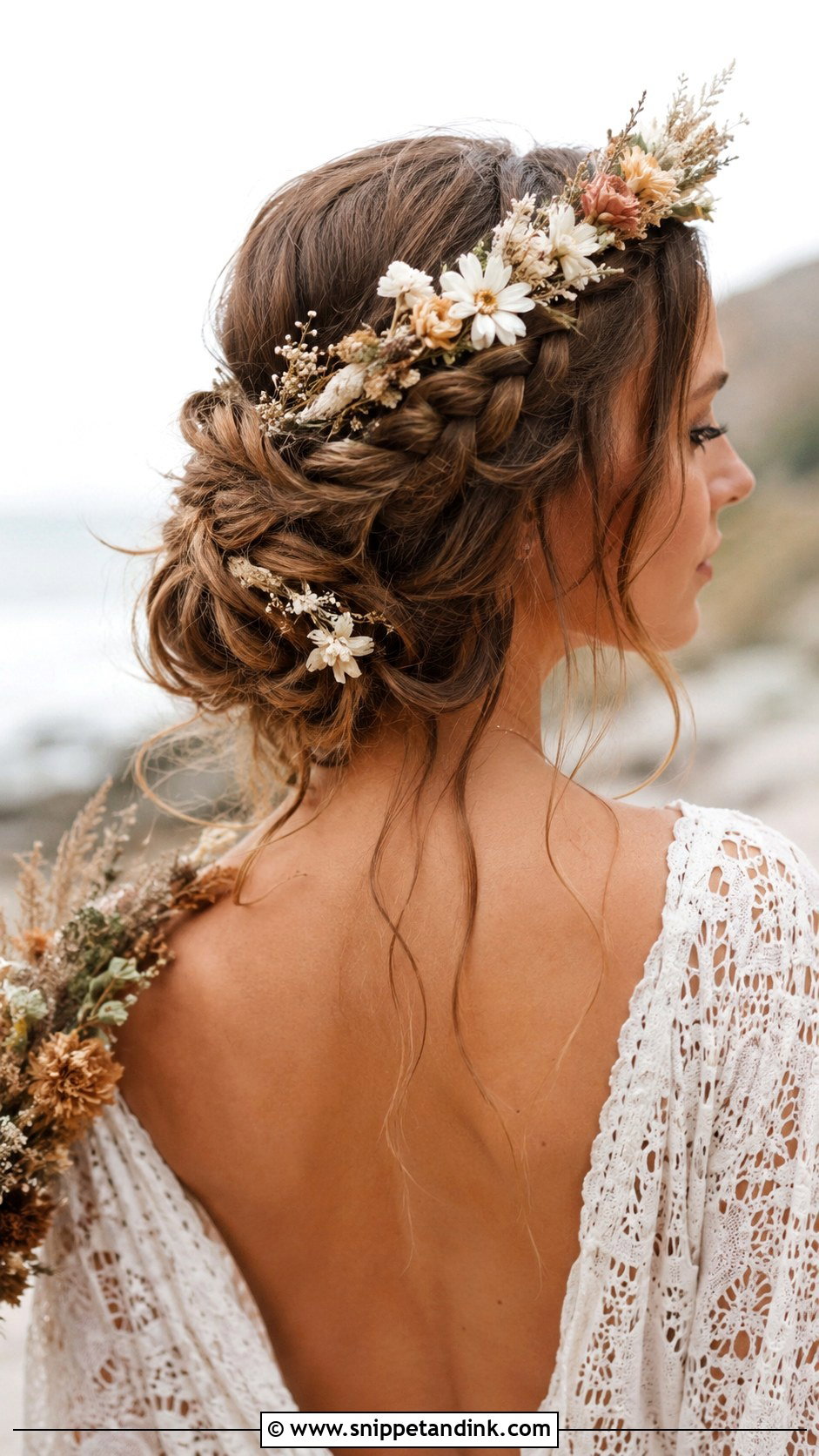 Bohemian Bun for Boho Brides - Snippet and Ink - 30 Bridal Bun Hairstyles
