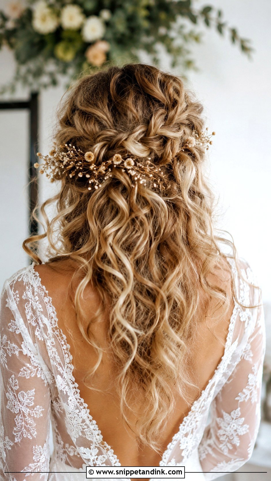 Bohemian Curly Wedding Hairstyle - Snippet and Ink - 25 Curly Hair Wedding Hairstyles