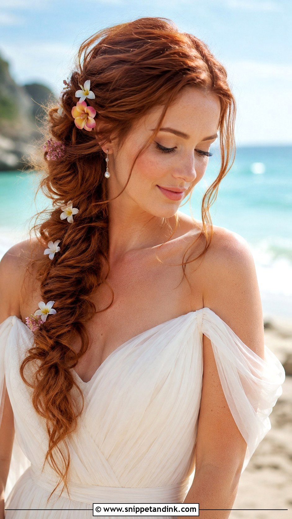 Bohemian Fishtail Braid - Snippet and Ink - 25 Beach Wedding Hairstyles
