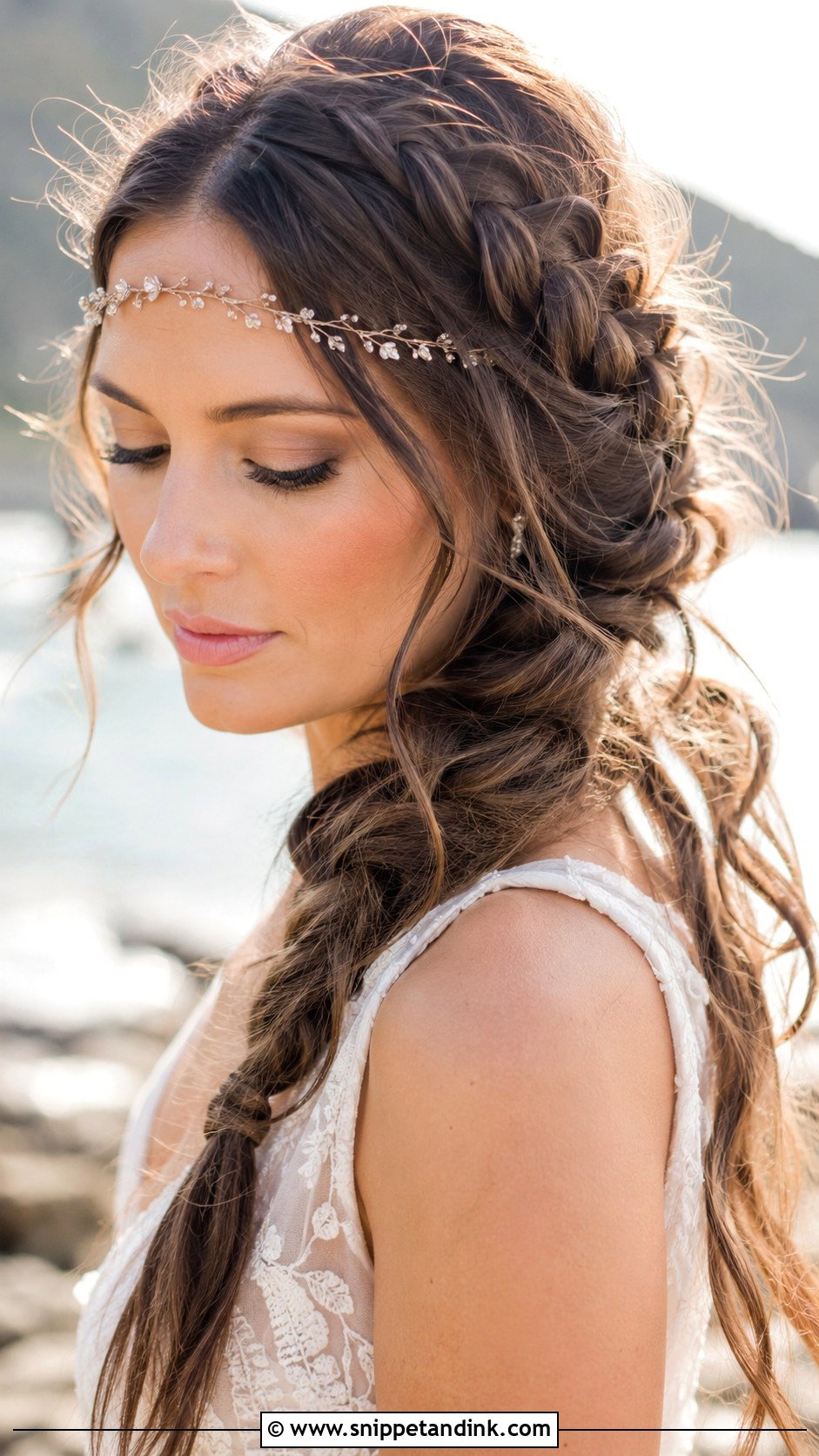 Bohemian Headband With Loose Plaits - Snippet and Ink - 20 Wedding Hair Headband Ideas