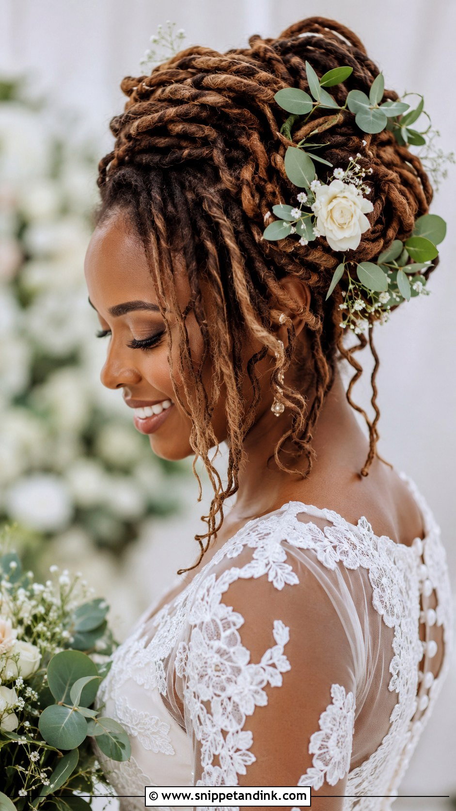Bohemian Loc Updo - Snippet and Ink - 25 Bridal Locs Hairstyles