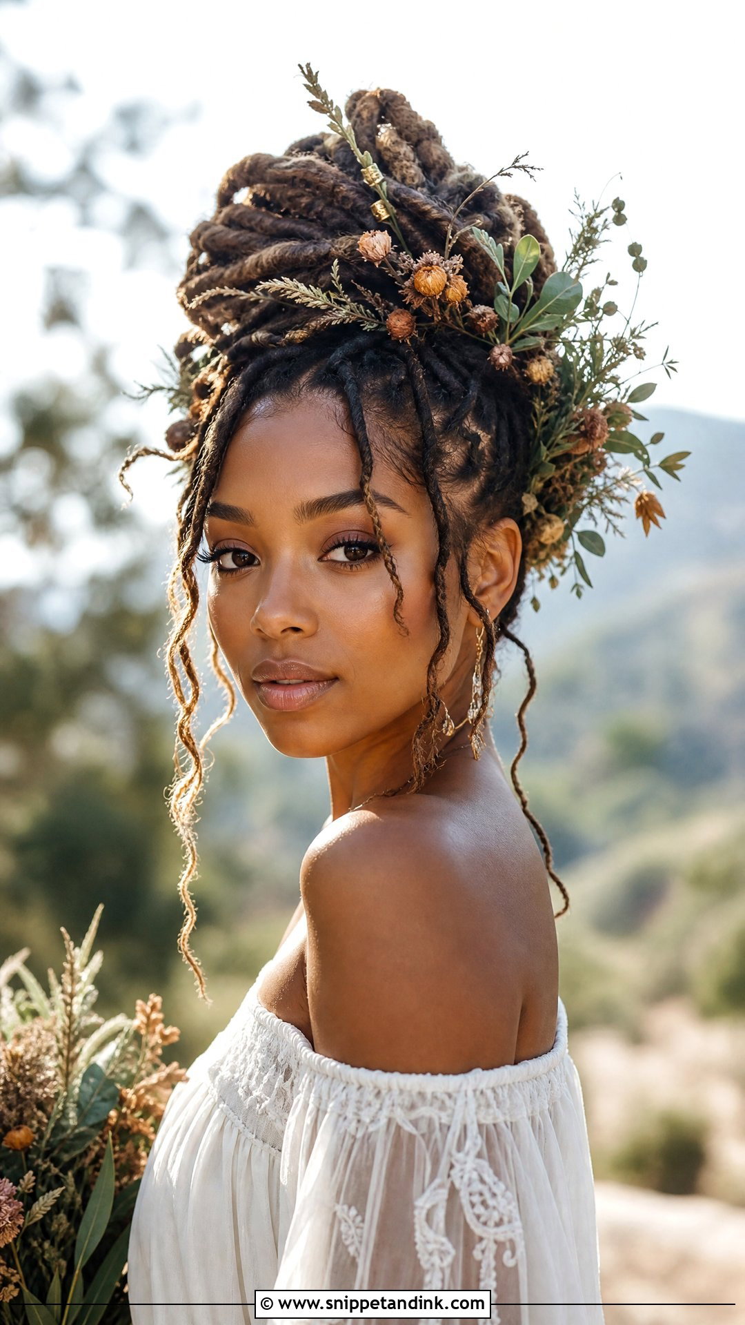 Bohemian Loc Updo - Snippet and Ink - 20 Loc Wedding Hairstyles