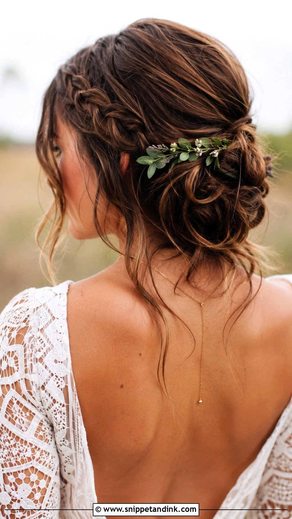 Bohemian Low Bun - Snippet and Ink - 35 Low Bun Wedding Hair Ideas