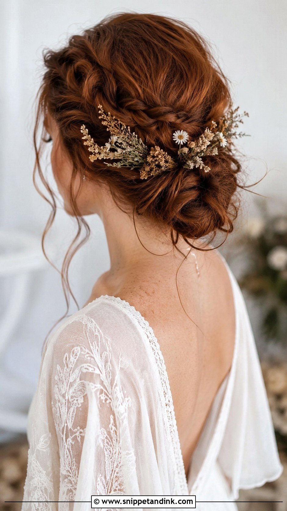 Bohemian Low Bun - Snippet and Ink - 25 Loose Low Bun Wedding Hair Ideas