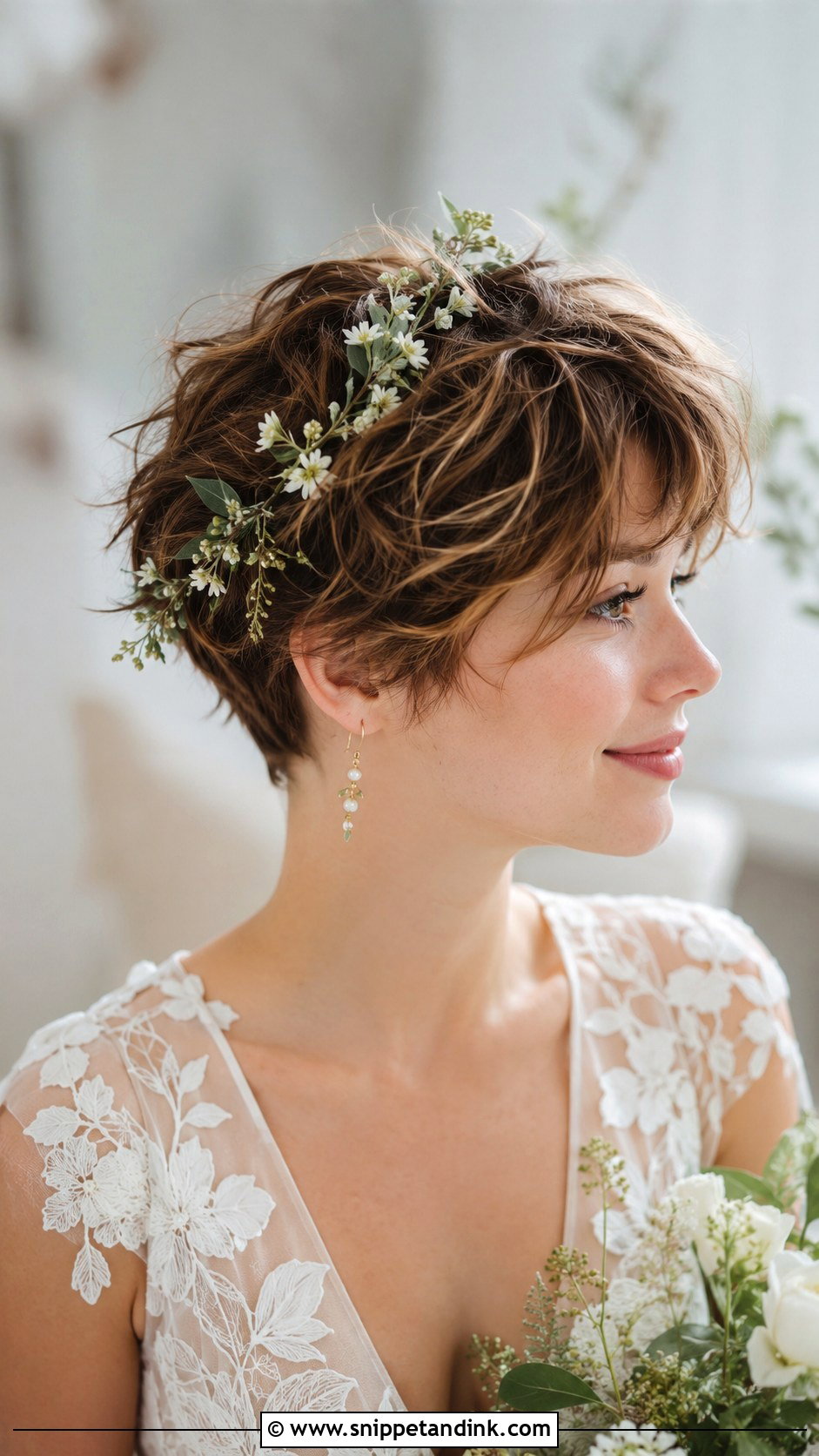 Bohemian Tousled Pixie - Snippet and Ink - 30 Short Wedding Hairstyles