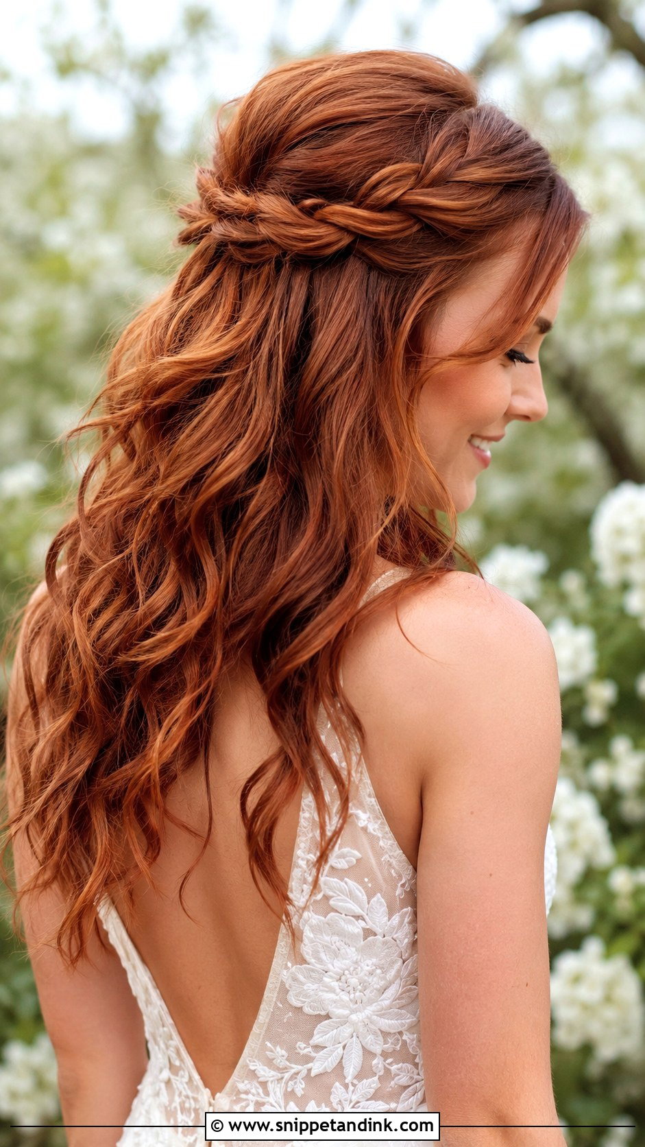 Bohemian Twisted Half Updo - Snippet and Ink - 25 Whimsical Wedding Hair Ideas