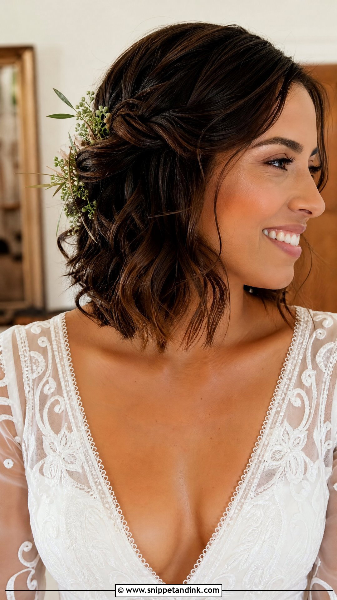 Bohemian Twisted Lob - Snippet and Ink - 20 Wedding Hair Short Length Ideas