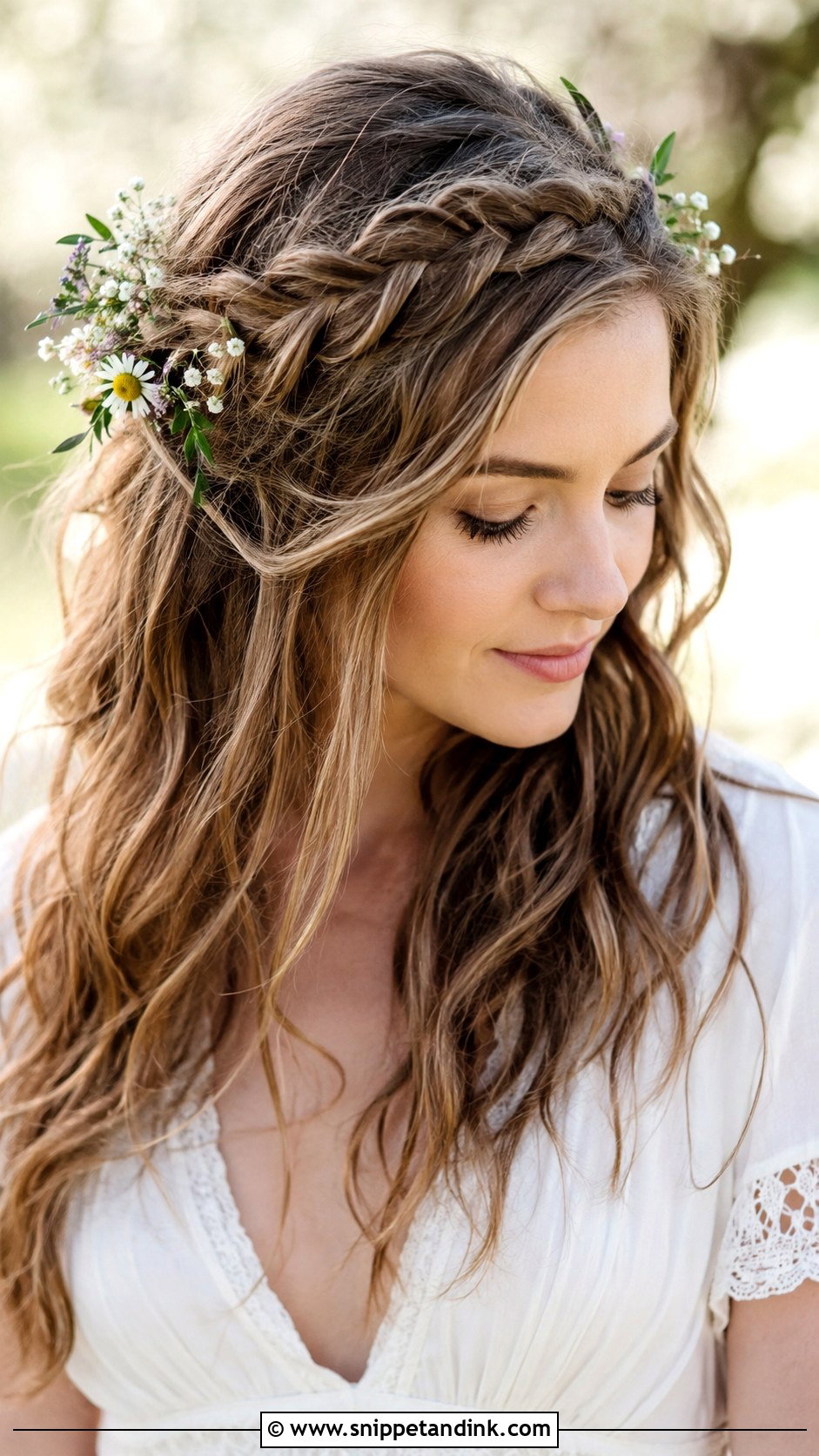 Bohemian Waves with Headband - Snippet and Ink - 25 Wedding Hairstyles for Bride Down