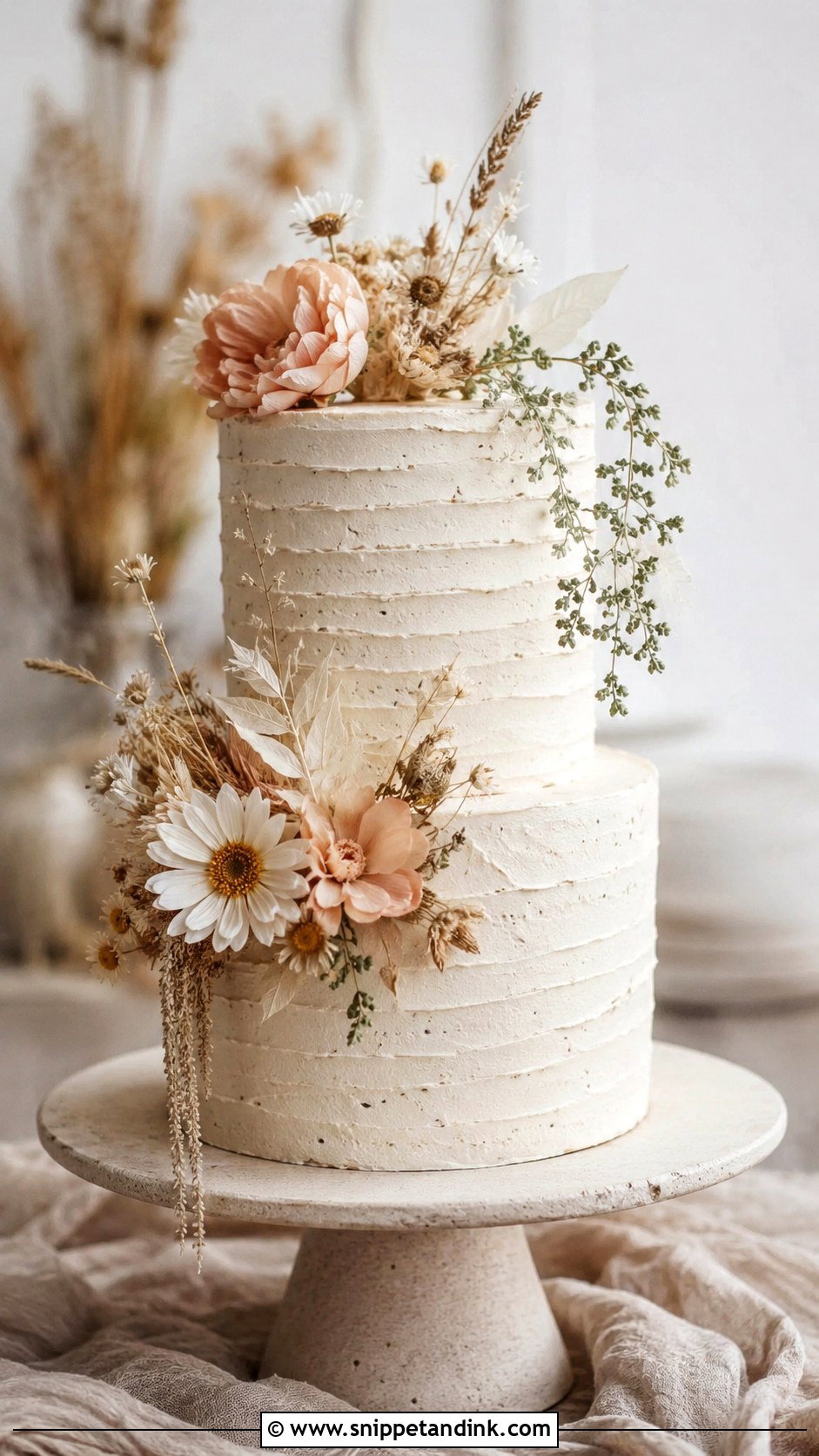 Boho 2 Tier Wedding Cake - Snippet and Ink - 20 2 Tier Wedding Cakes