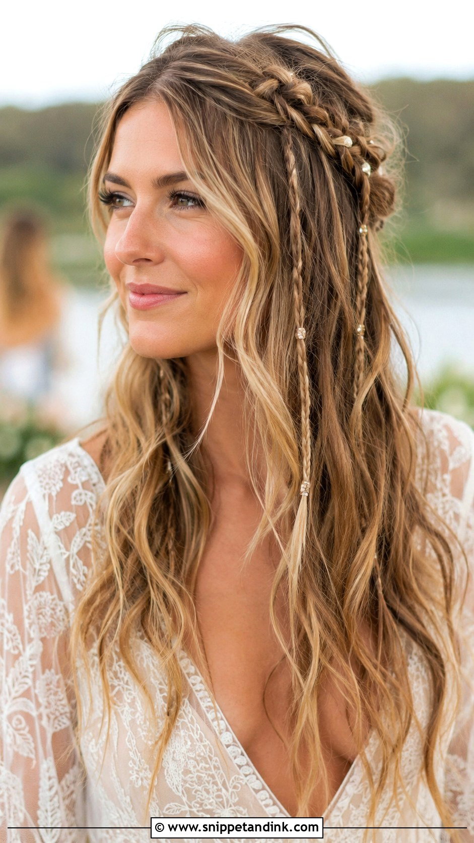 Boho Accent Braid Wedding Hairstyle - Snippet and Ink - 25 Boho Wedding Hairstyles
