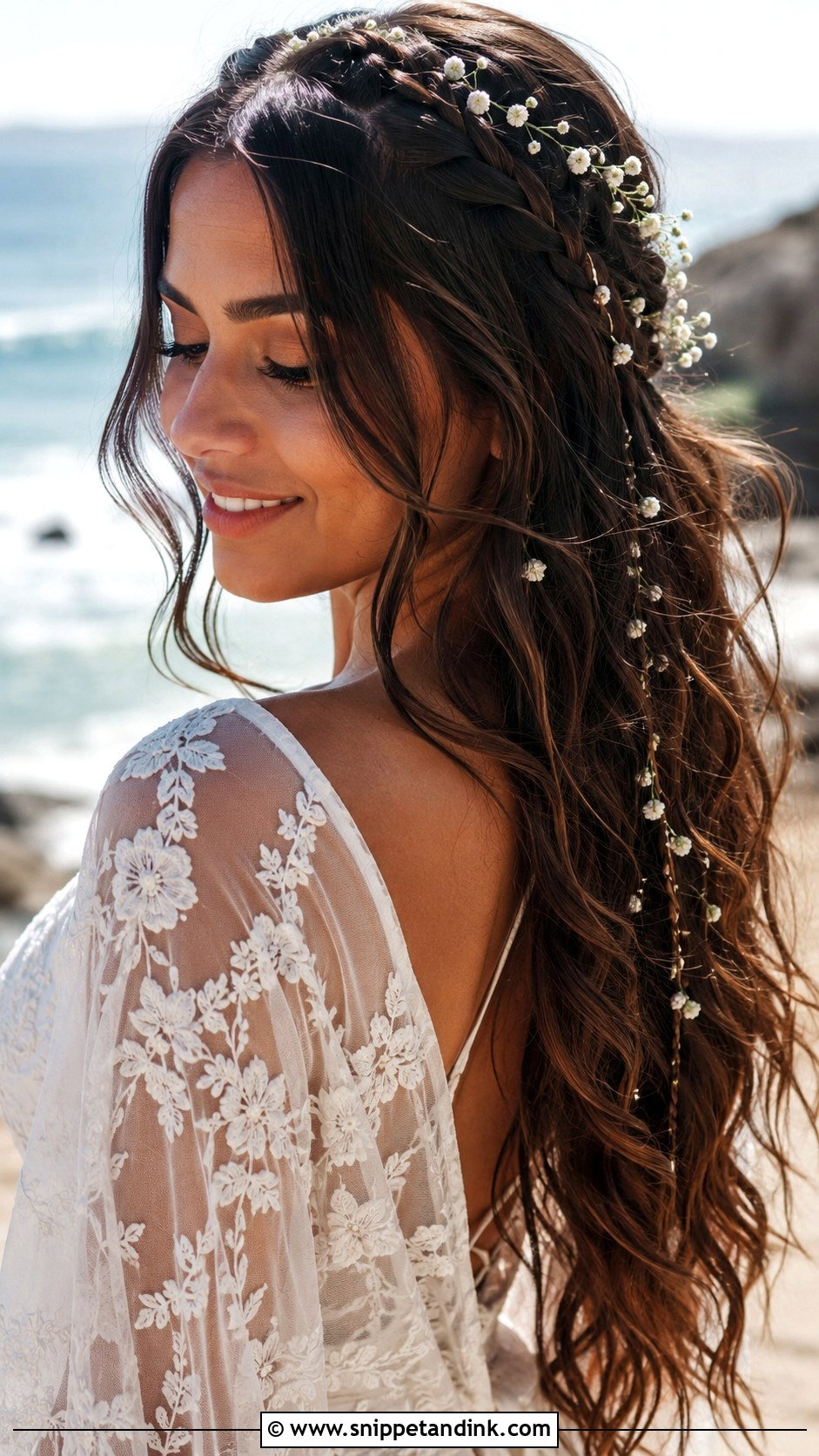 Boho Beach Waves With Braids - Snippet and Ink - 25 Beach Waves Wedding Hair