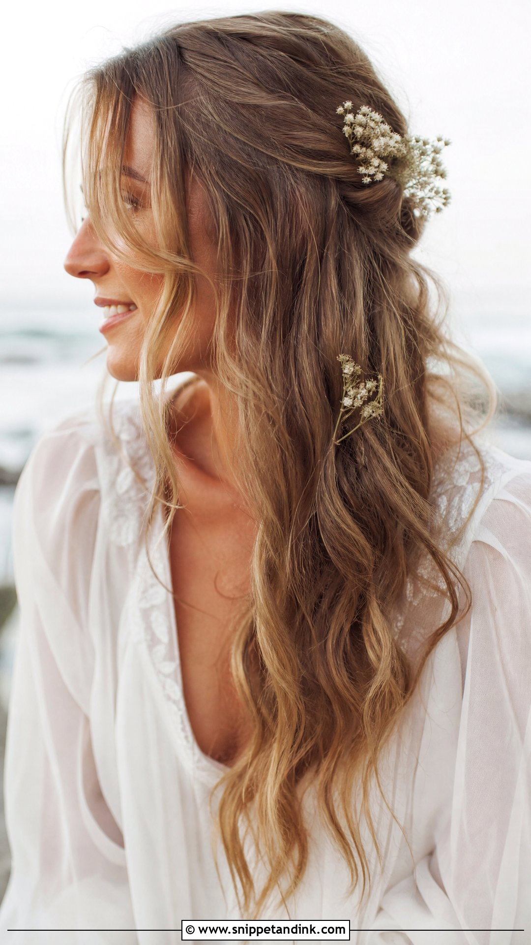 Boho Beach Waves for Wedding - Snippet and Ink - 20 Hair Down Styles for Wedding